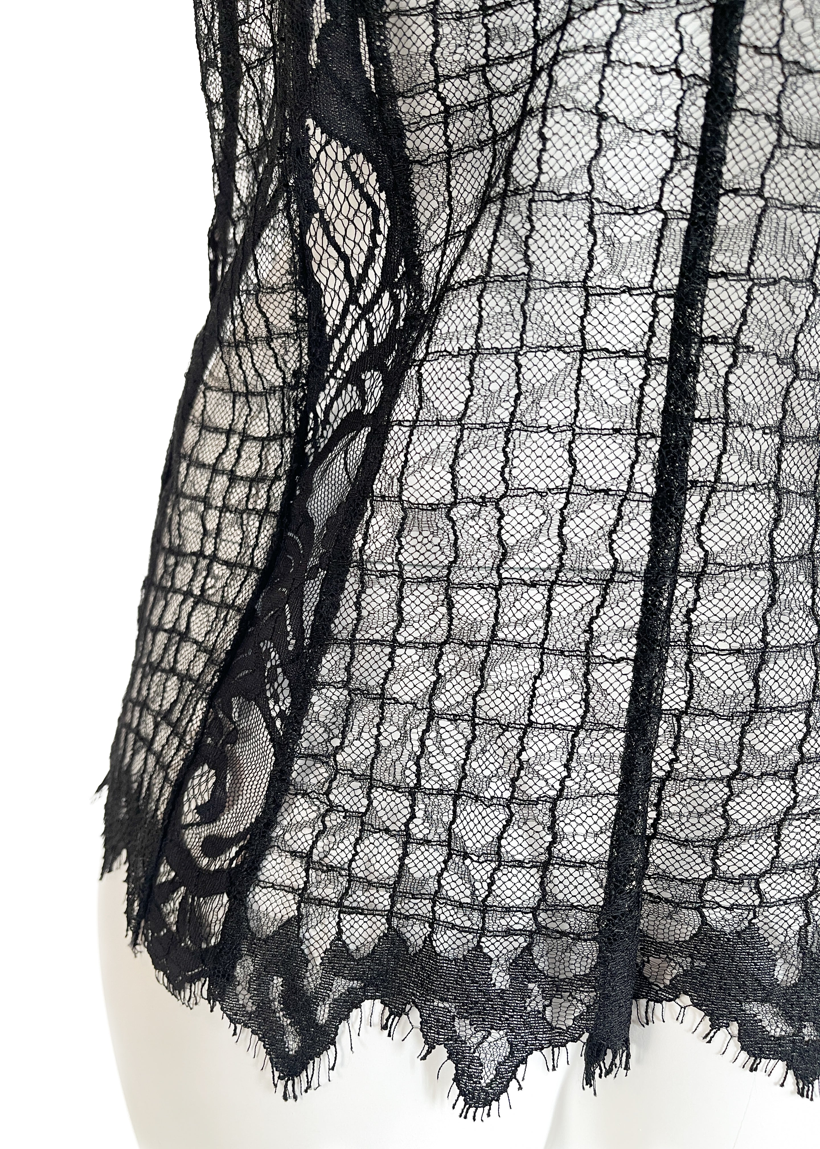 1930s Black Lace Blouse