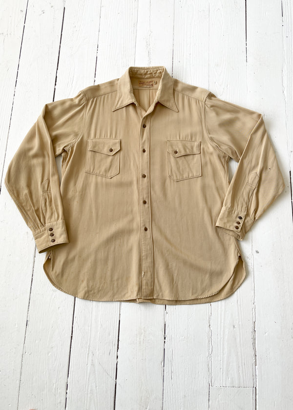 SHIRT COAT WOOL VINTAGE GABARDINE
