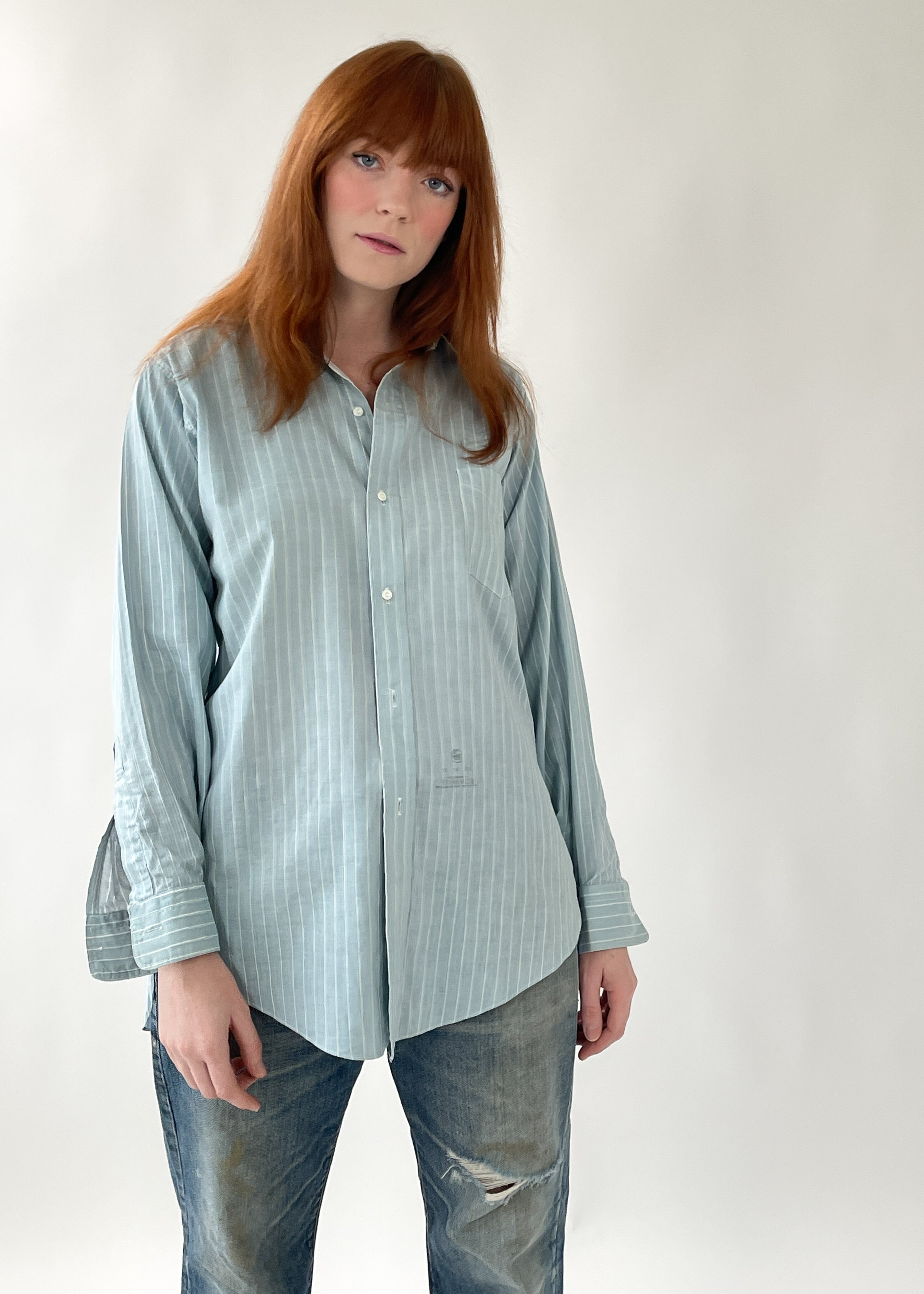 Vintage 1940s Menswear Striped Shirt