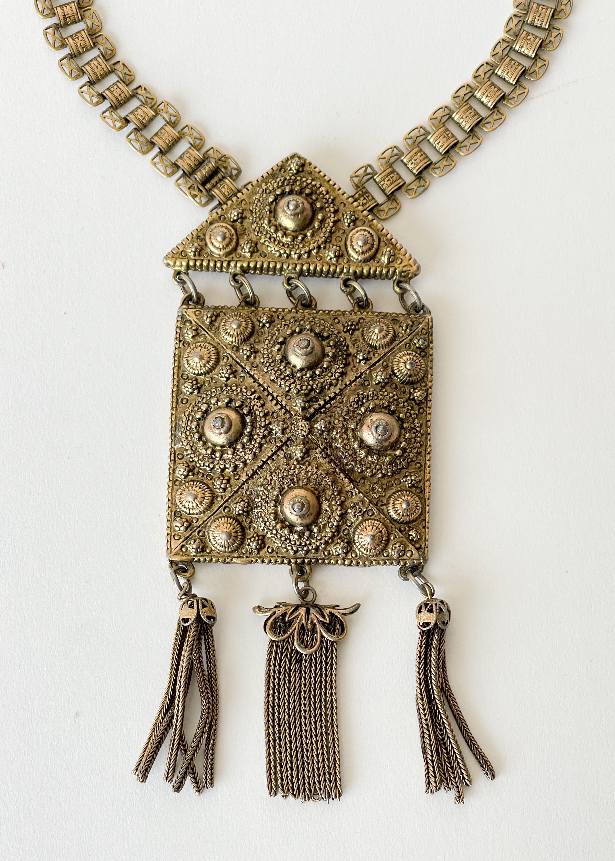 Etruscan Tassel Pendant Necklace