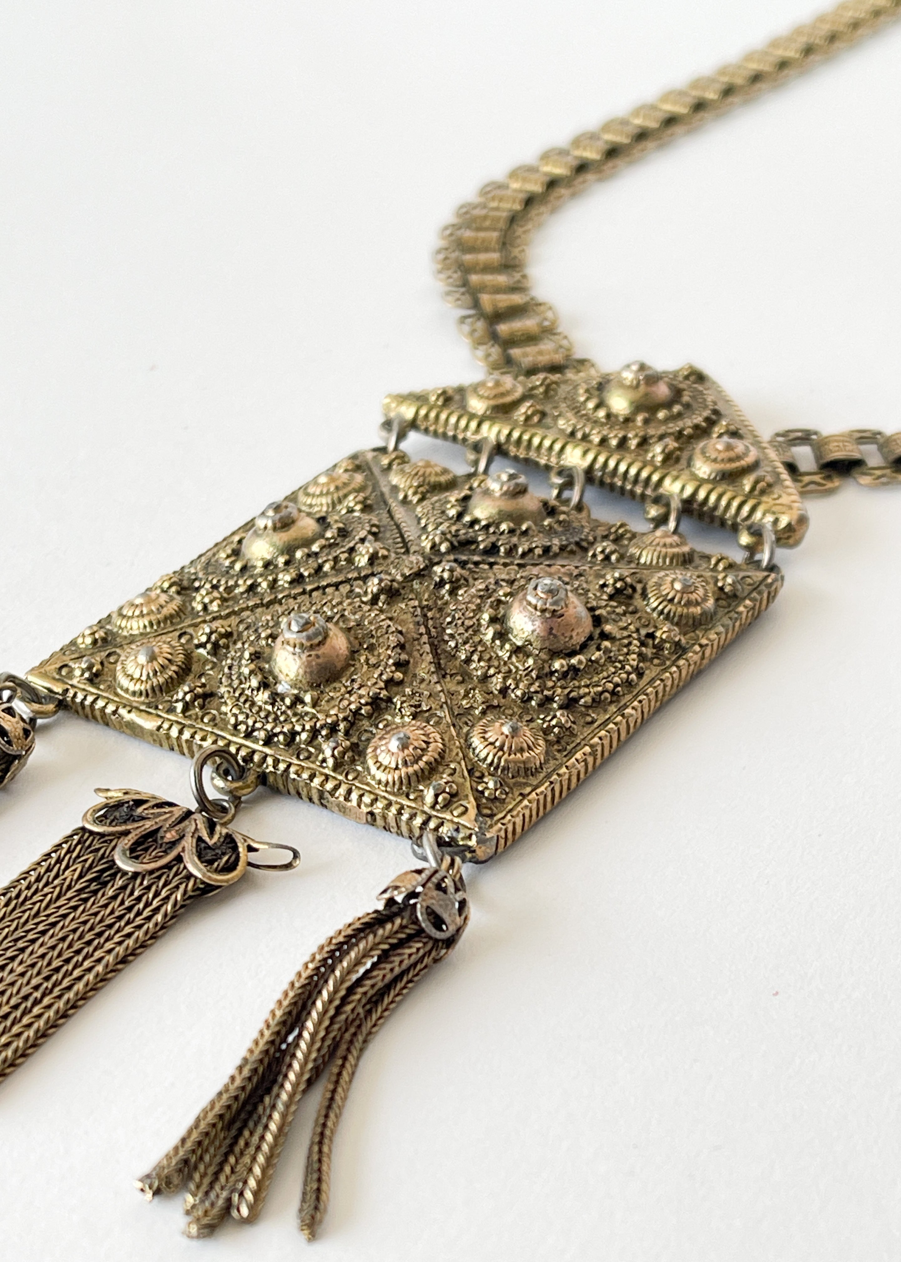 Etruscan Tassel Pendant Necklace