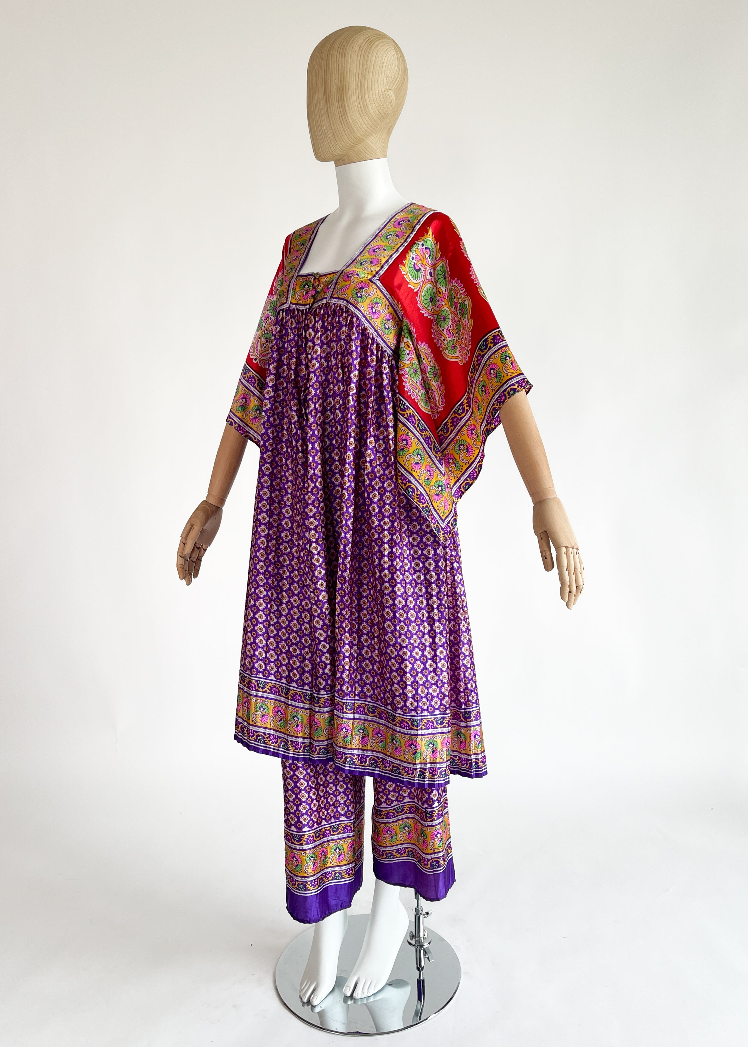 1970s Bellville Sassoon Scarf Dress with Pants