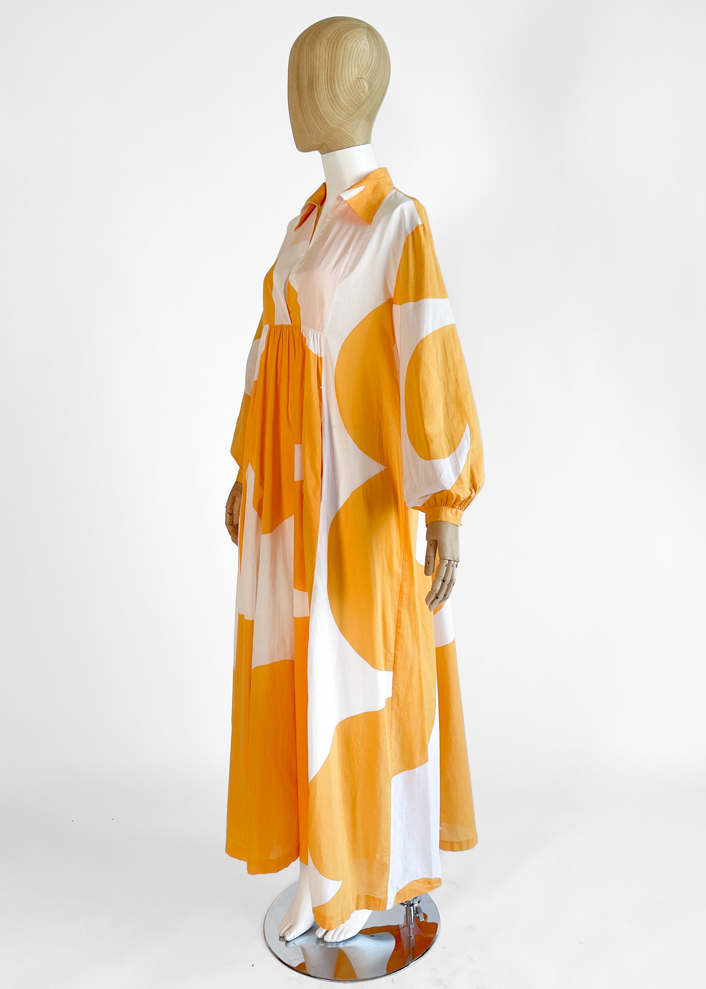 Marimekko 1970s Jokeri Print Maxi Dress