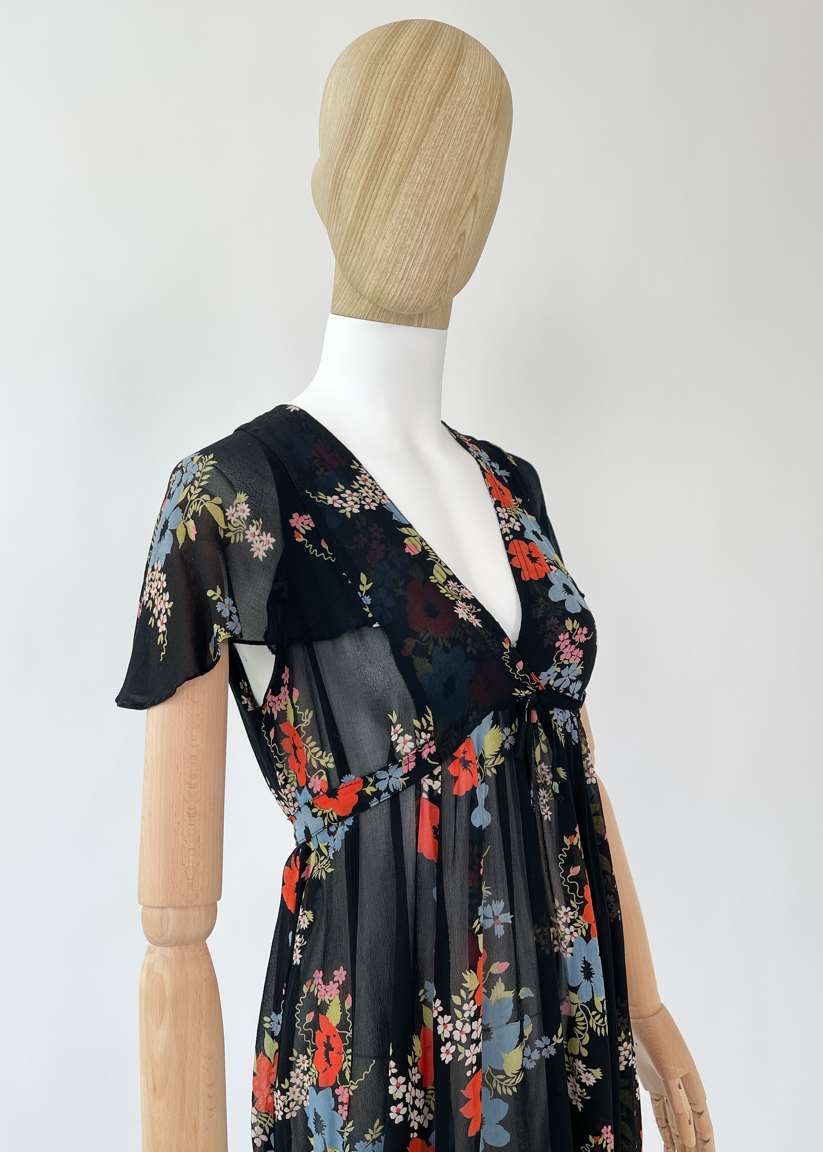 1970s Ossie Clark Dress with Celia Birtwell Print