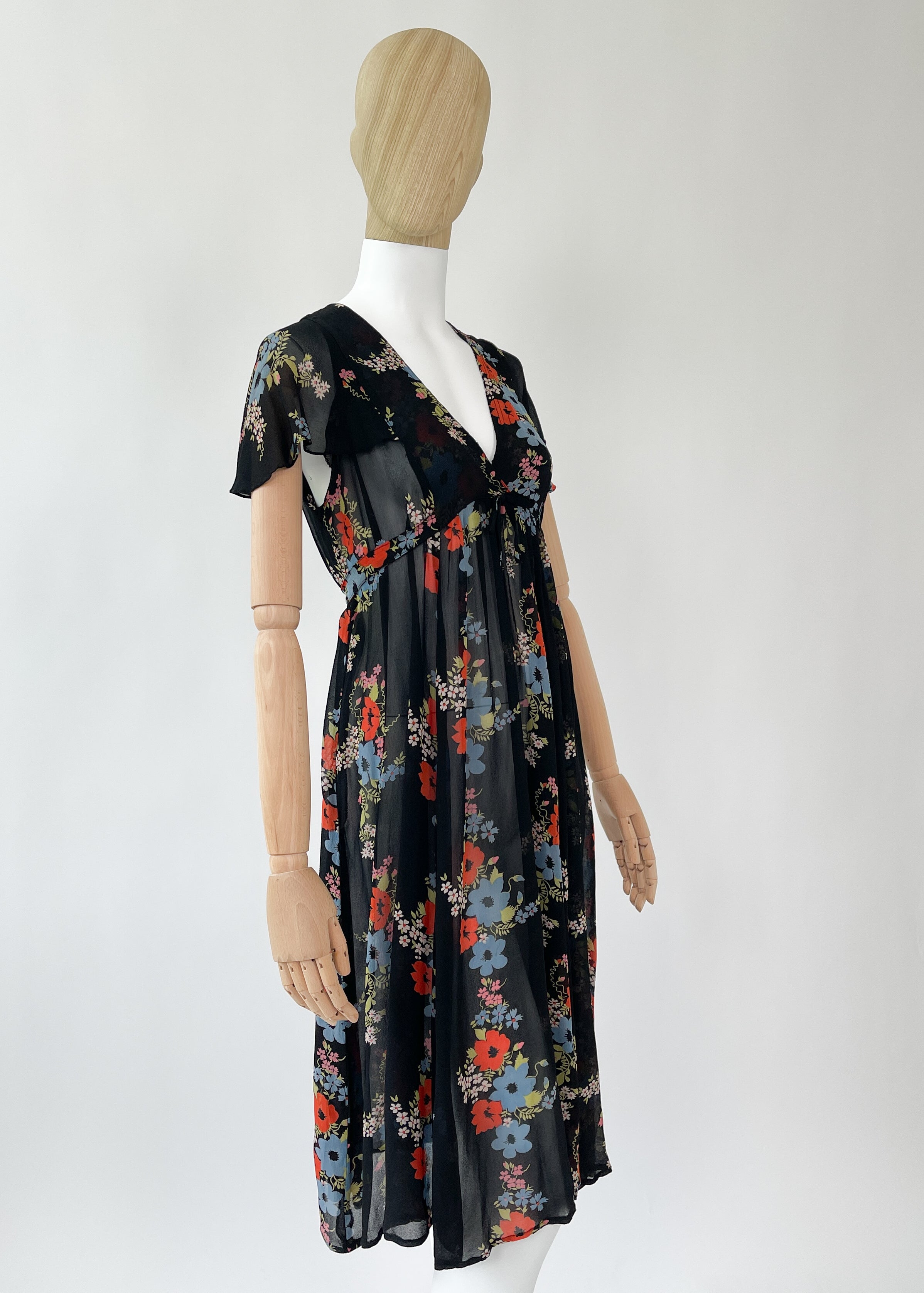 1970s Ossie Clark Dress with Celia Birtwell Print