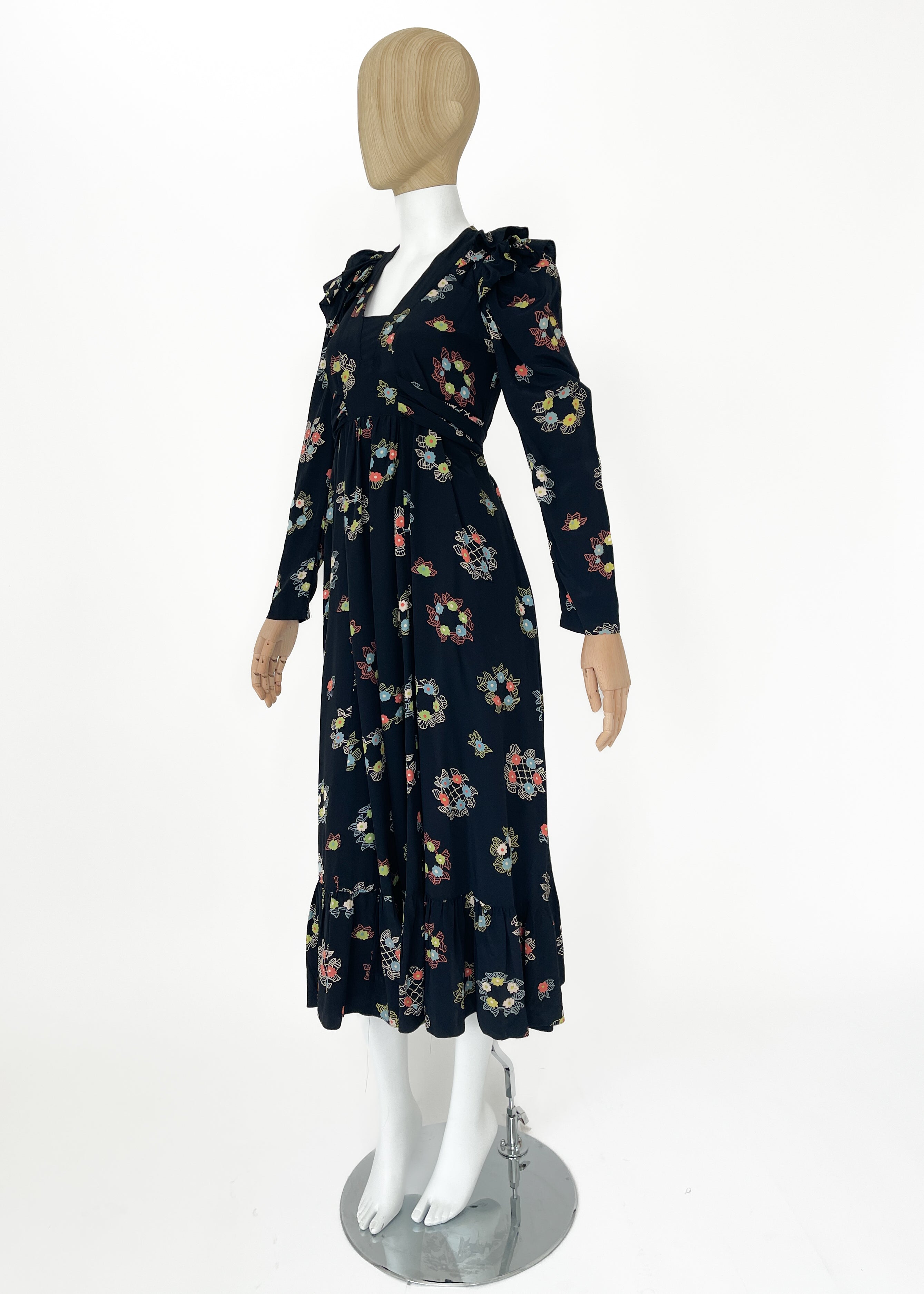 Vintage 1970s Ossie Clark Dress with Celia Birtwell Print