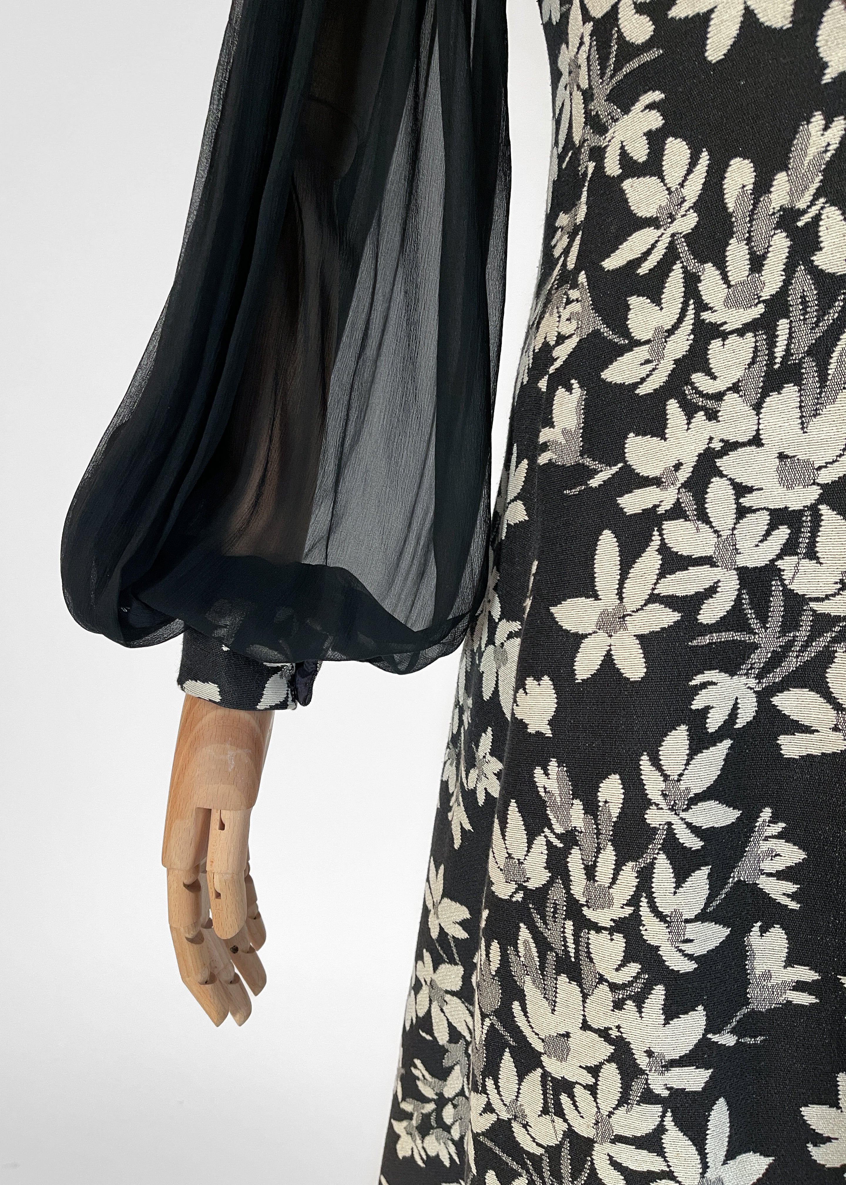 1970s Thea Porter Floral Tapestry Dress