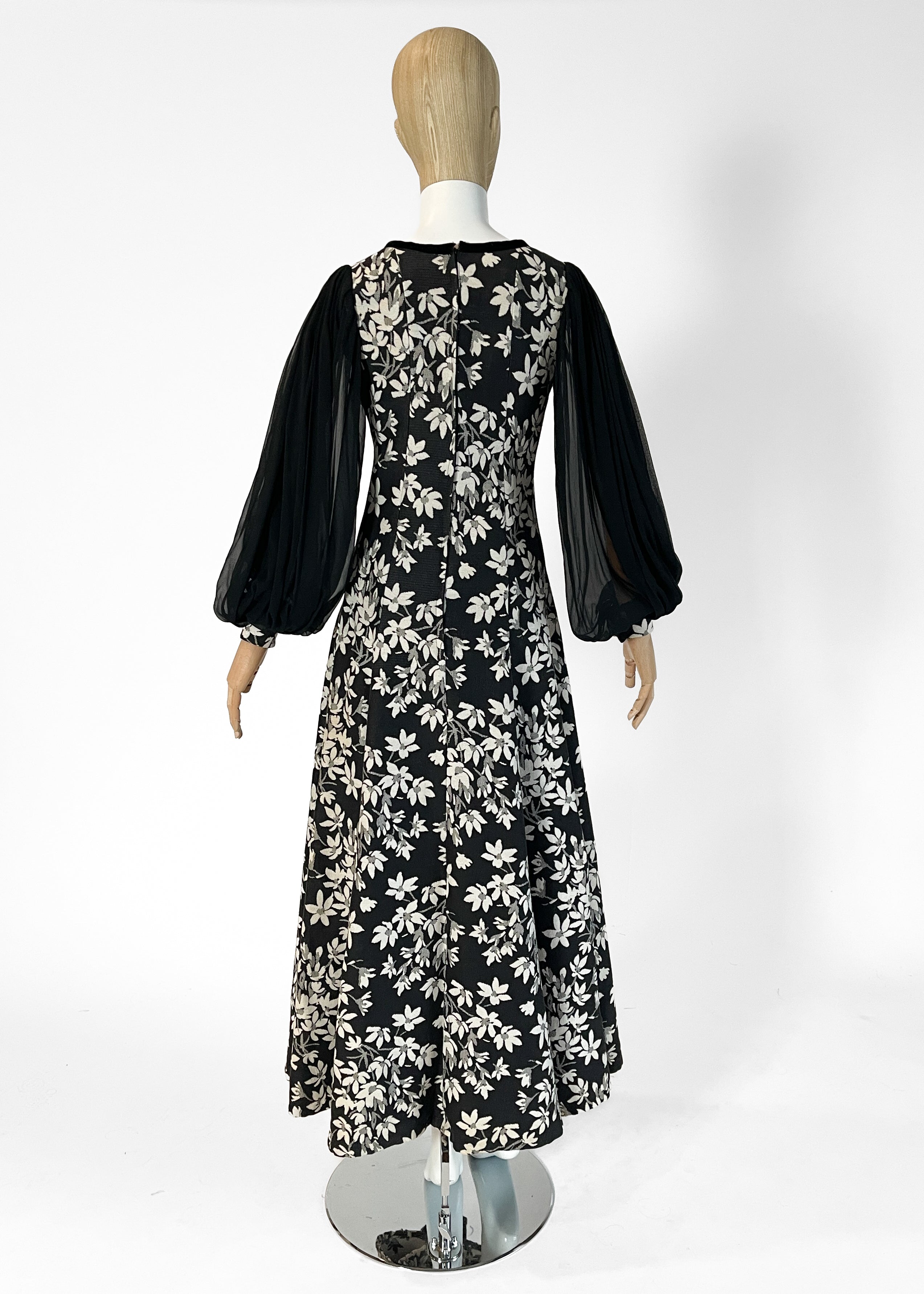 1970s Thea Porter Floral Tapestry Dress