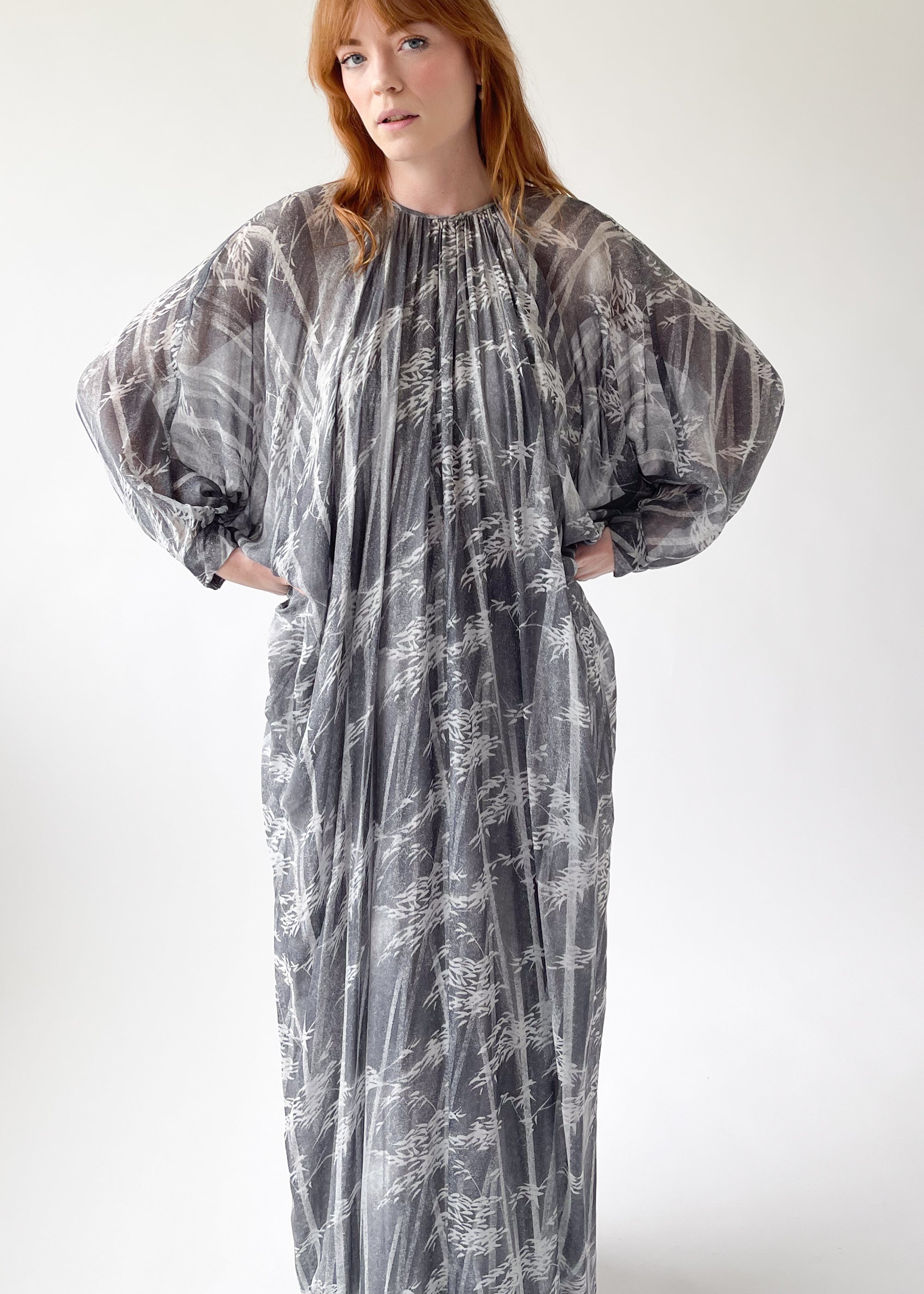 Vintage 1970s Yuki Printed Caftan