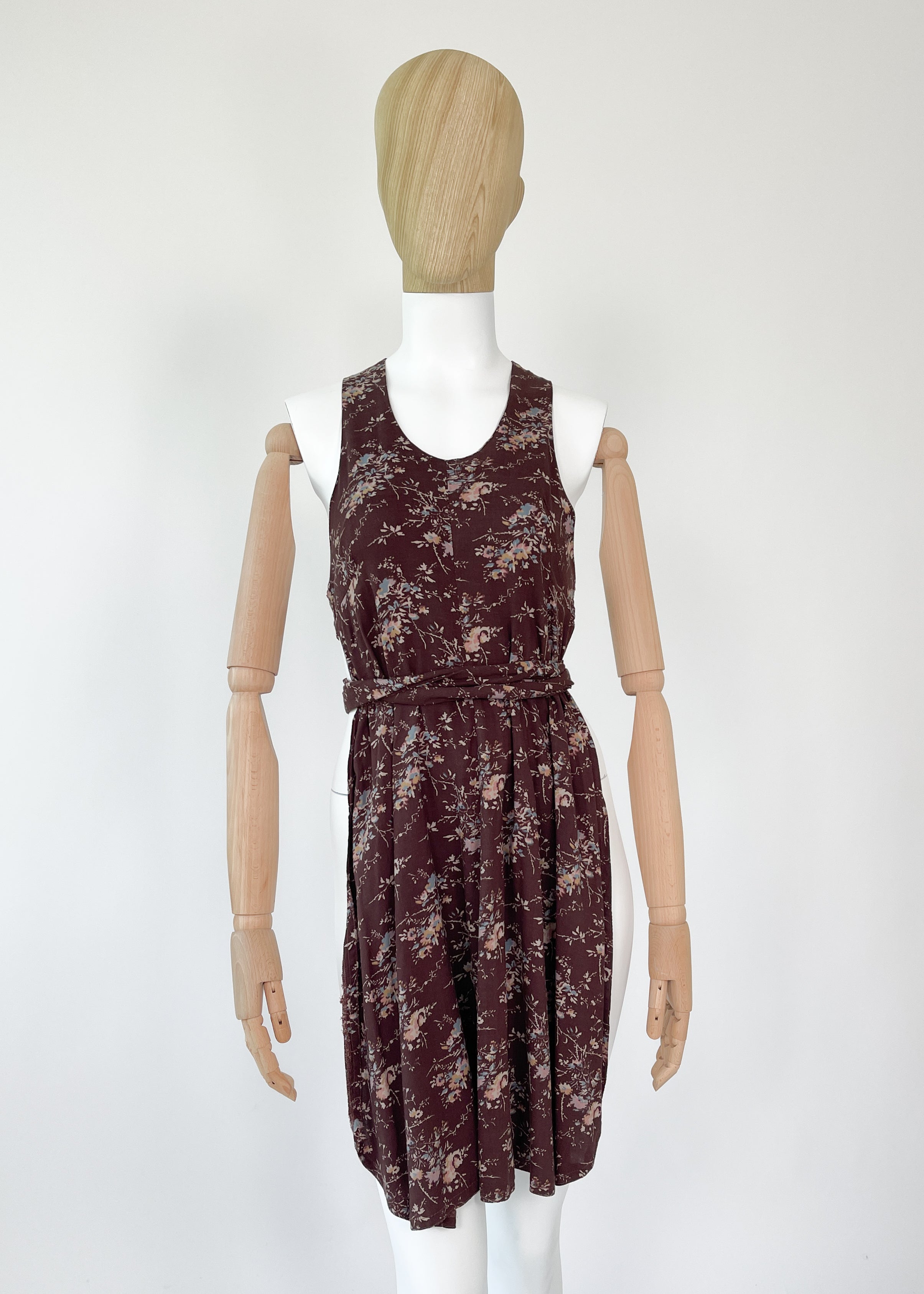 1960s Biba Floral Dress with Matching Apron