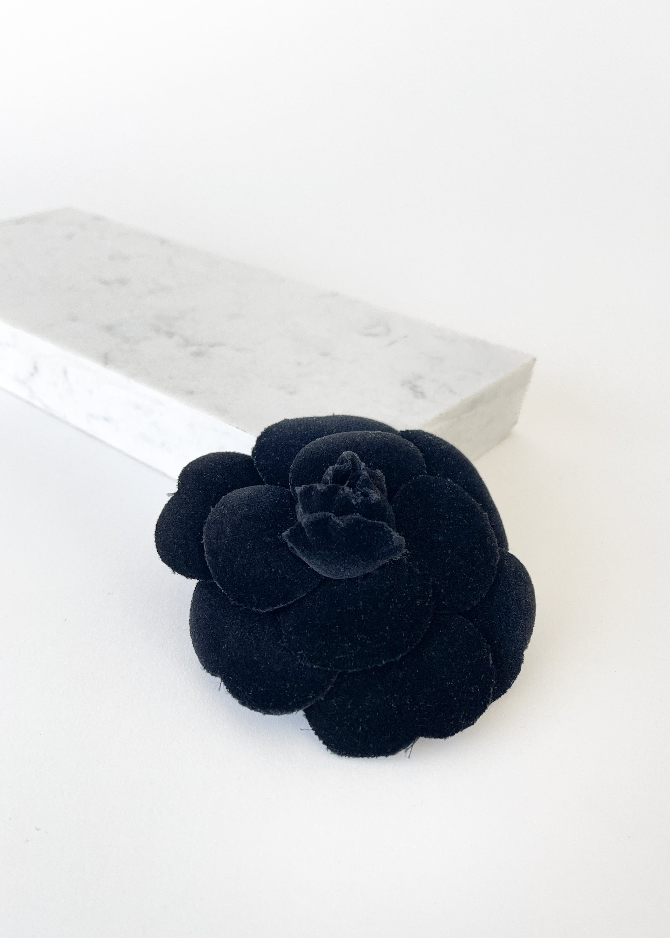 Vintage Chanel Velvet Camellia Flower Brooch