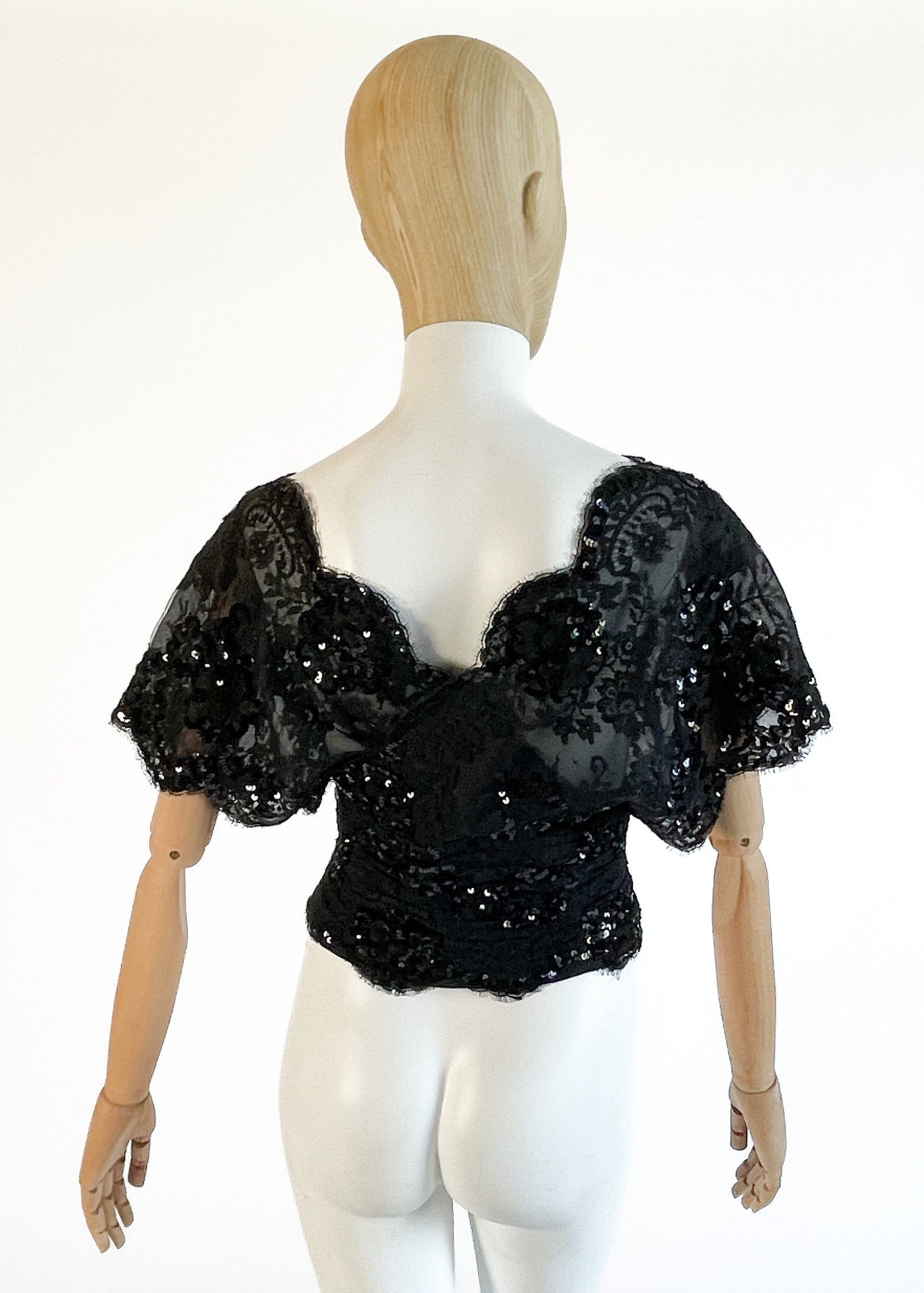 1980s Ungaro Sequined Lace Top