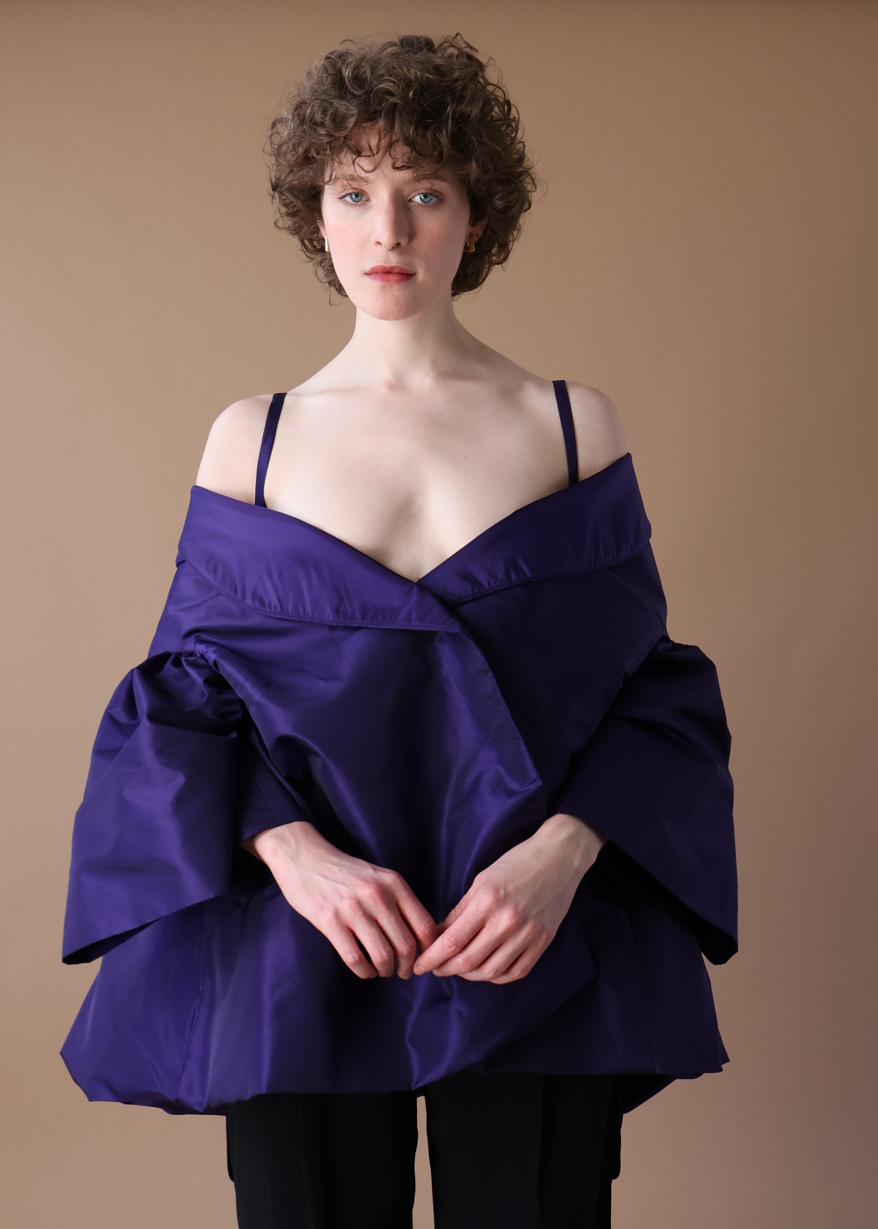 Vintage 1980s Victor Costa Taffeta Coat