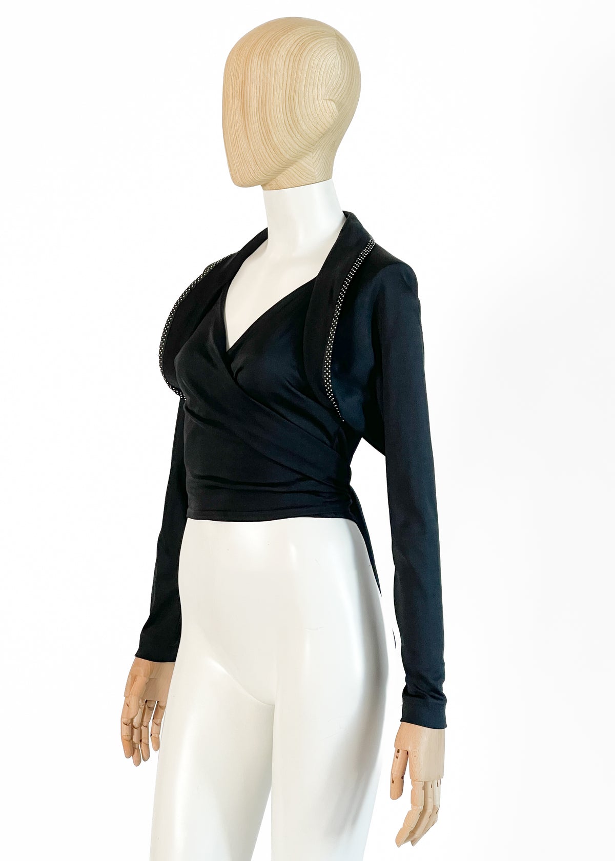 1990s Chantal Thomass Black Wrap Top