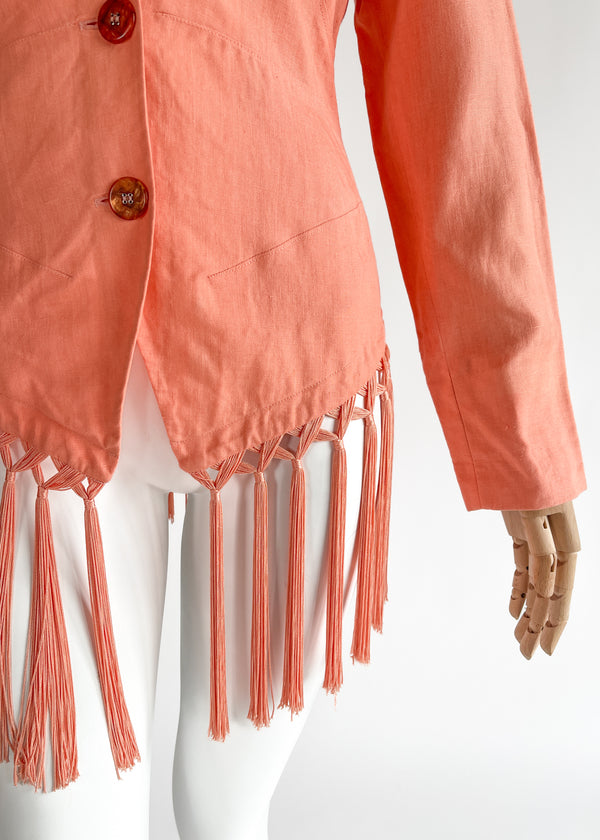 Chantal Thomas’s Vintage Coat Chantal Thomass Linen Jacket with Tassels - Raleigh Vintage