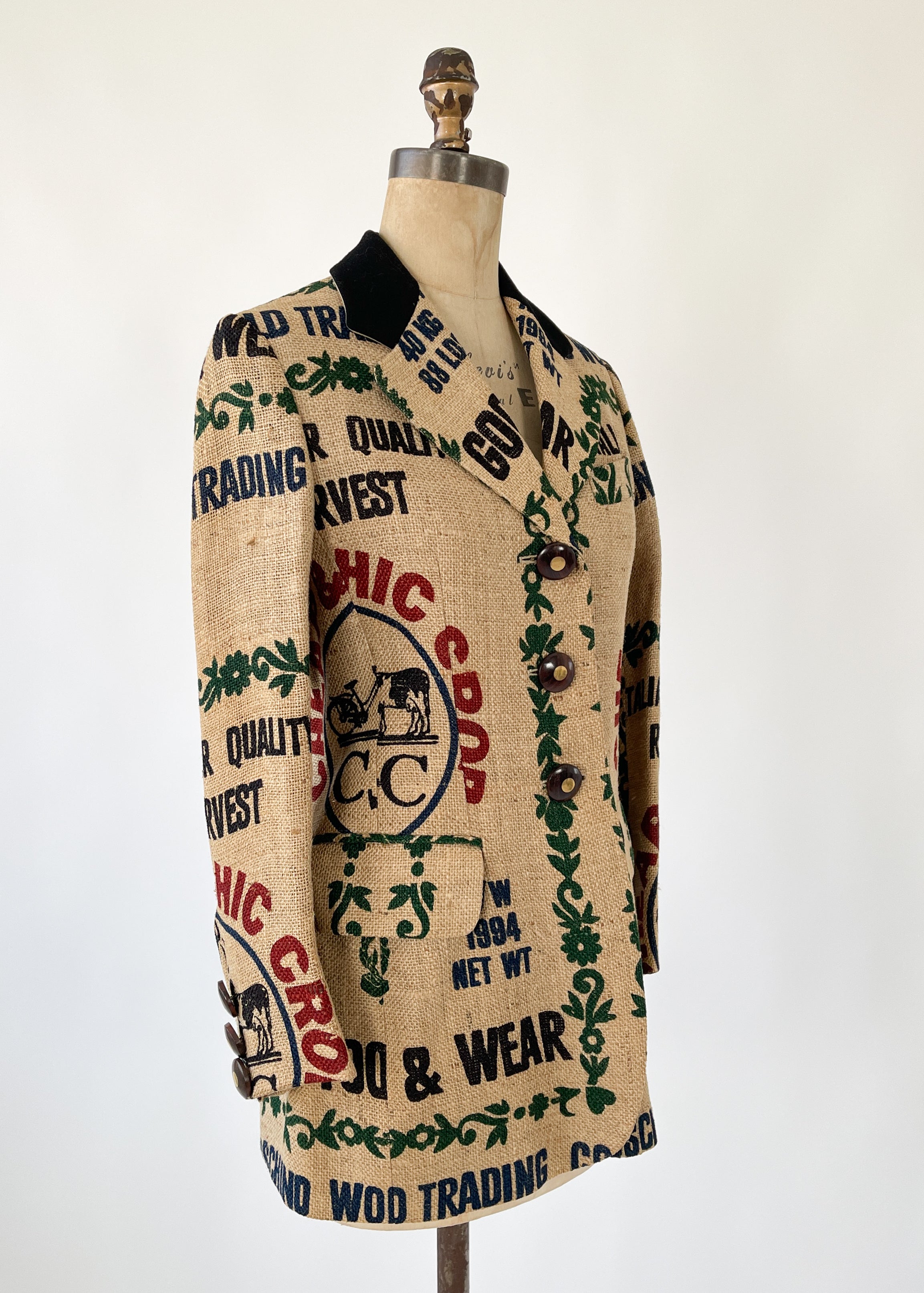 Vintage 1994 Moschino Jute Logo Blazer