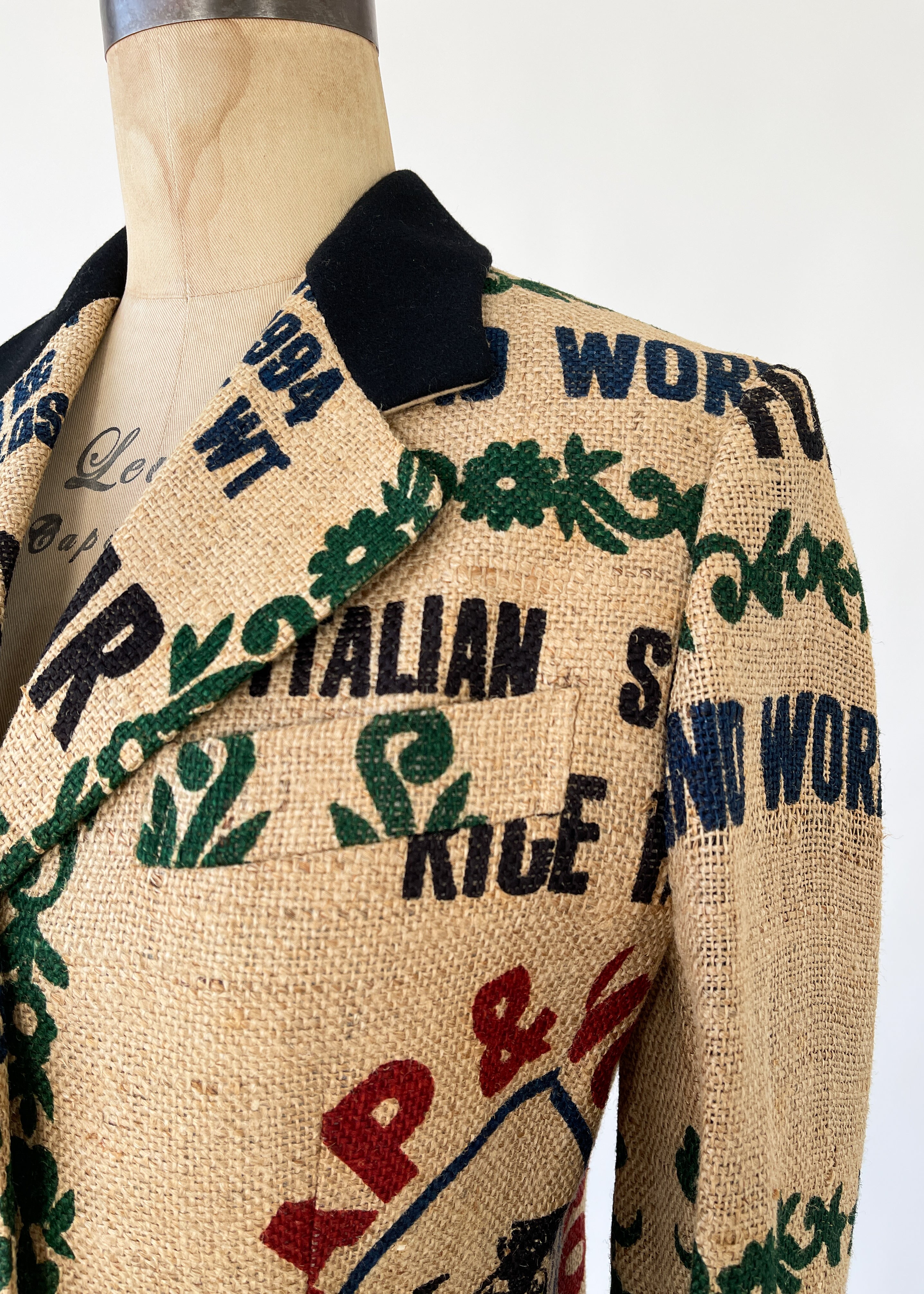 Vintage 1994 Moschino Jute Logo Blazer
