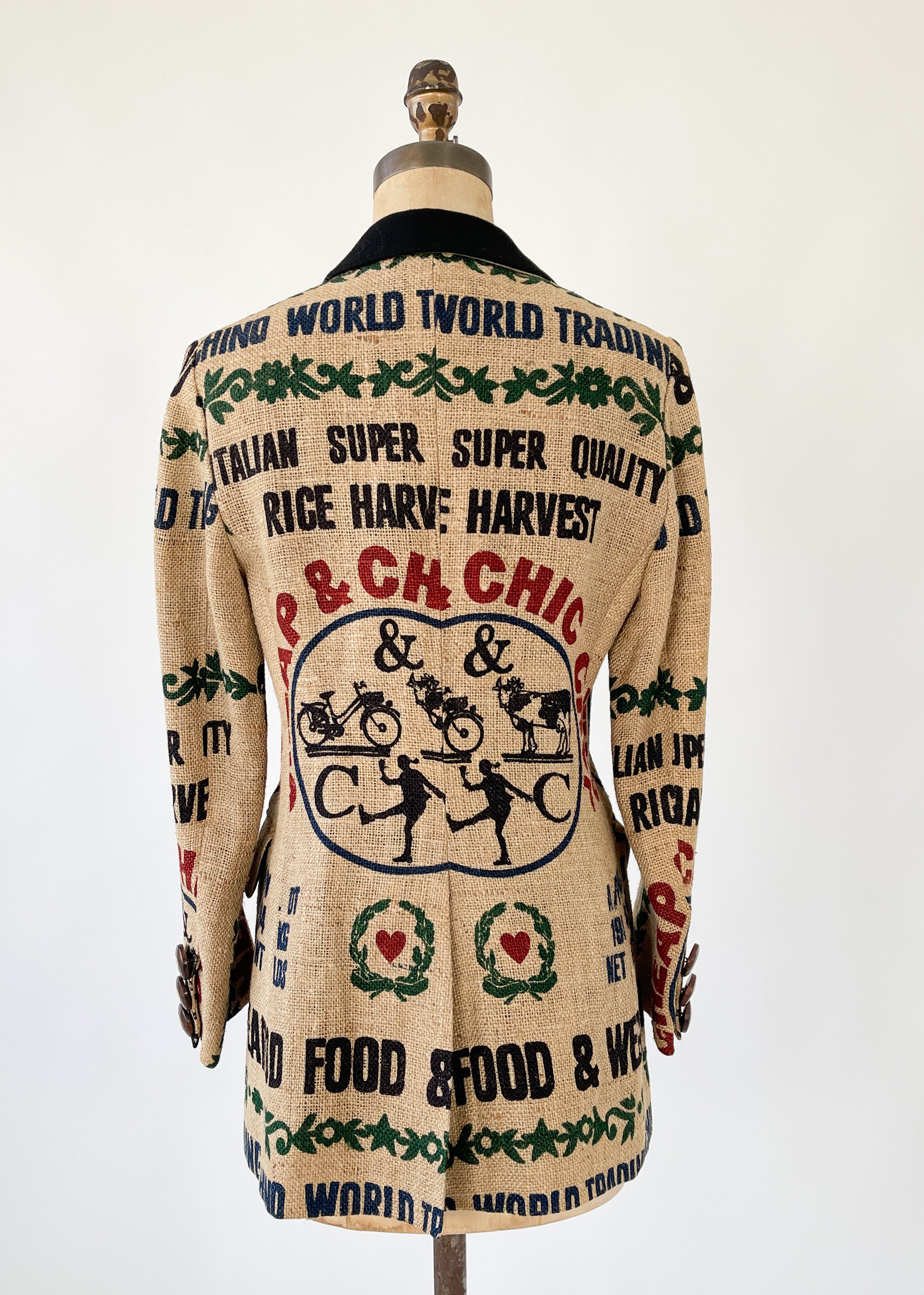 Vintage 1994 Moschino Jute Logo Blazer