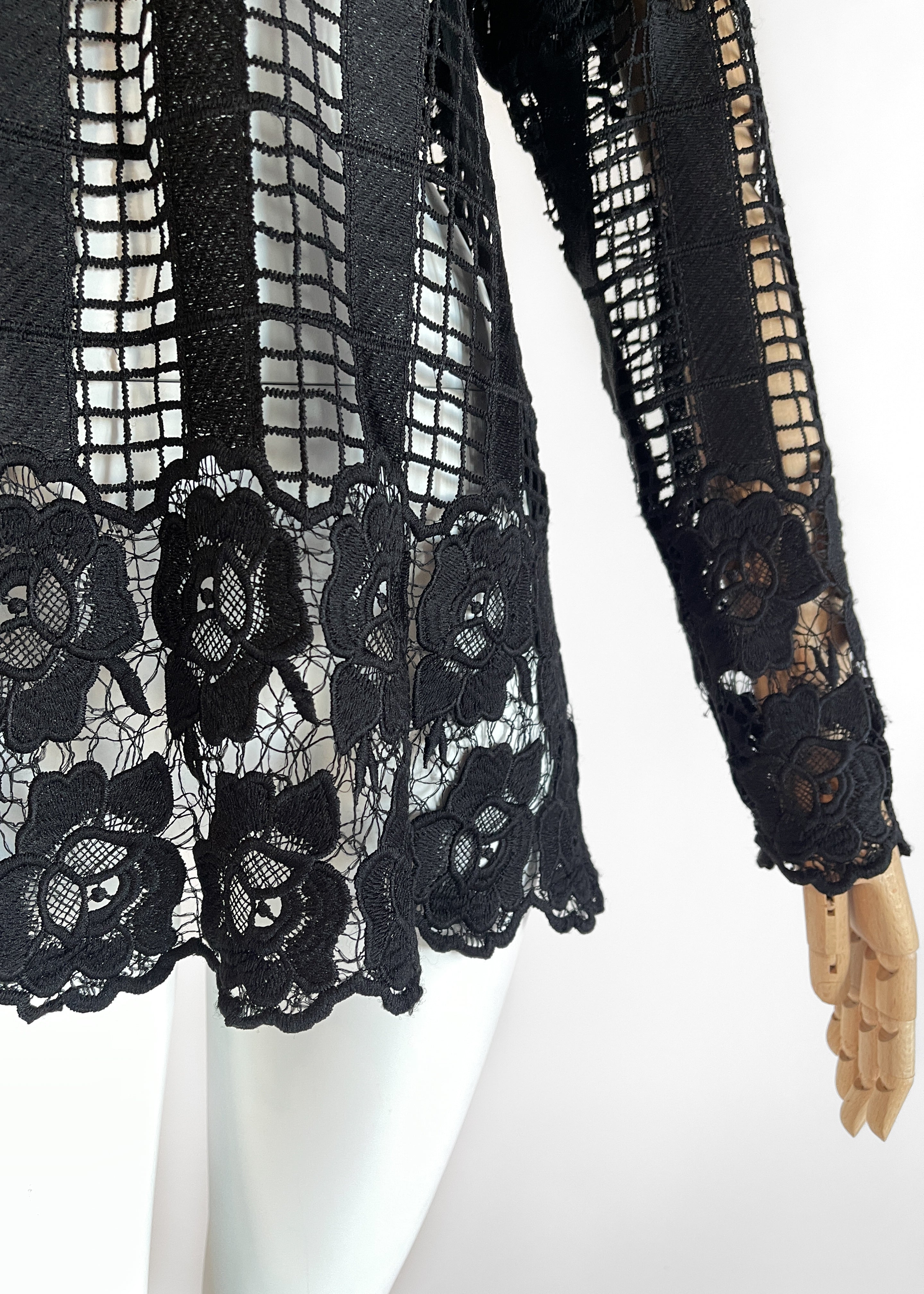 Anna Sui Black Lace Top