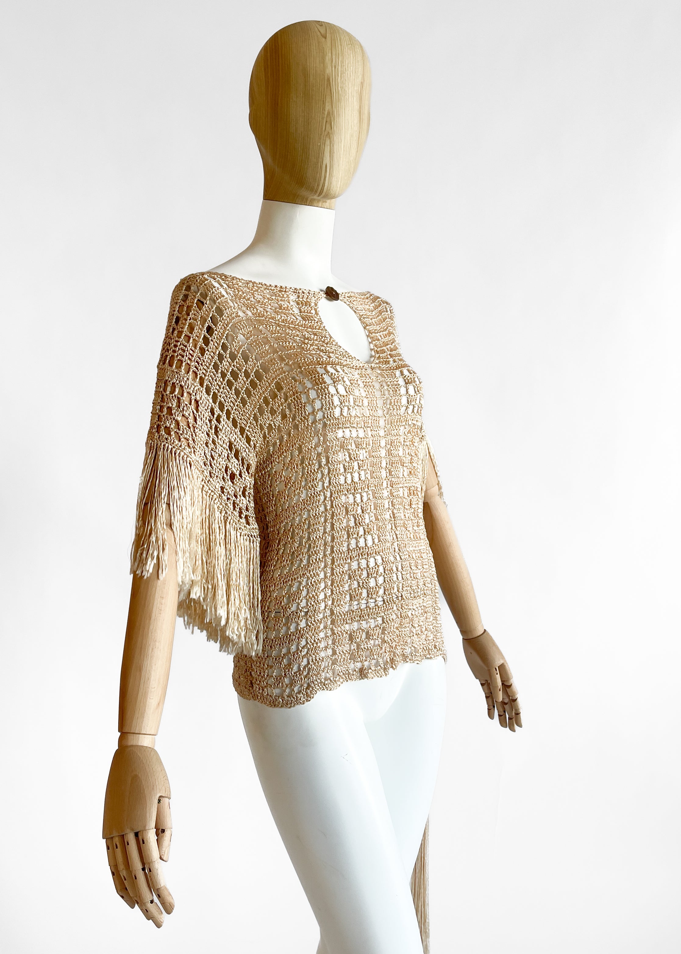 Vintage 1920s Fringed Knit Top