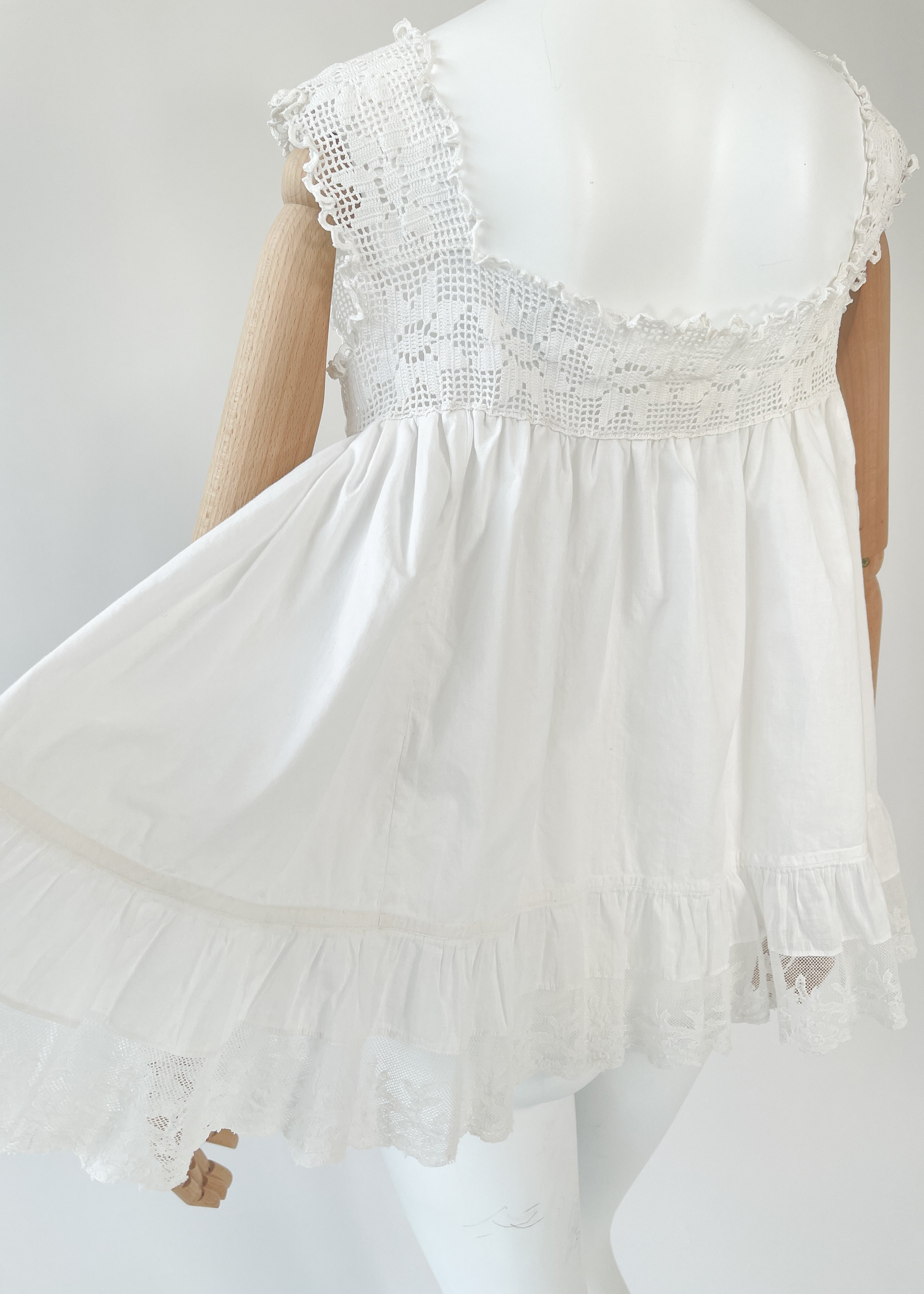 Vintage REworked Antique Cotton Lace Top