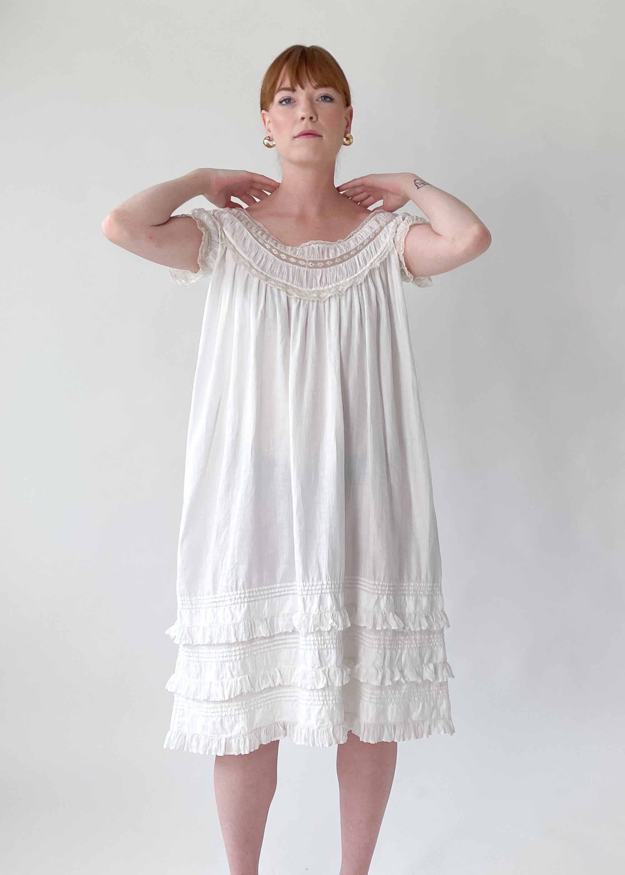 Antique Cotton and Lace Dress