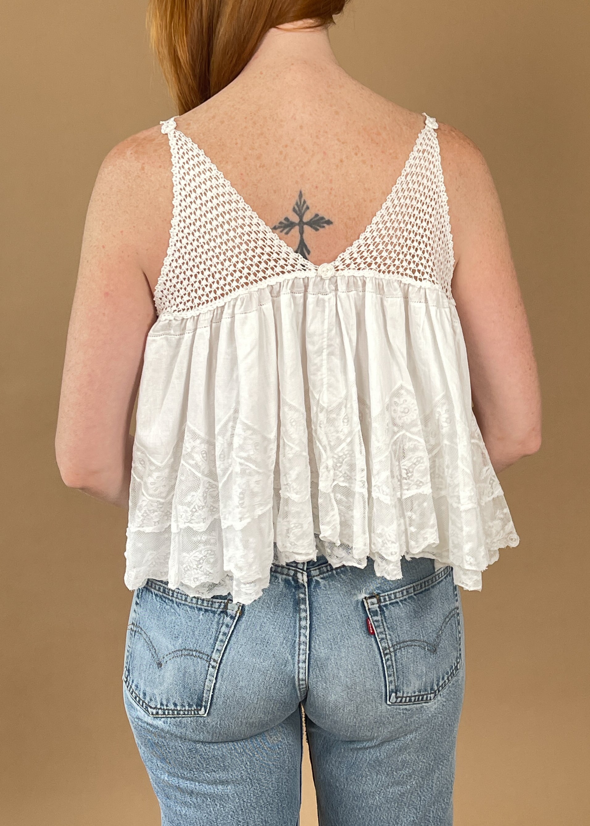 Vintage REworked Antique Cotton Top