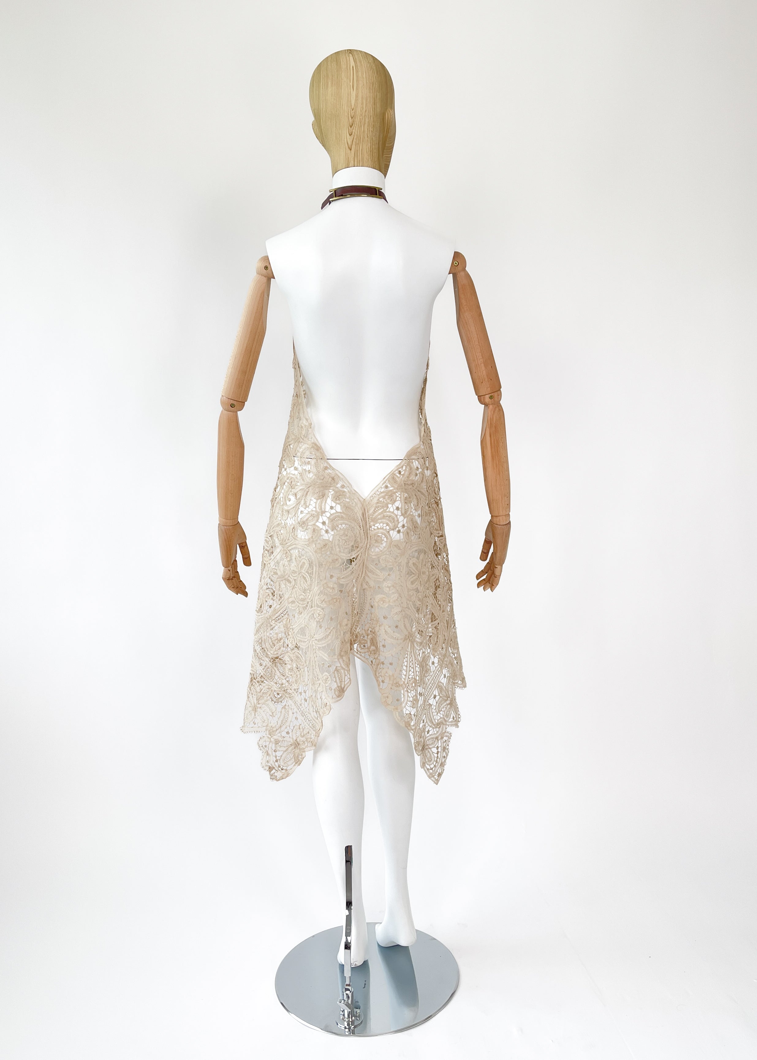 Reworked Antique Lace Halter Dress