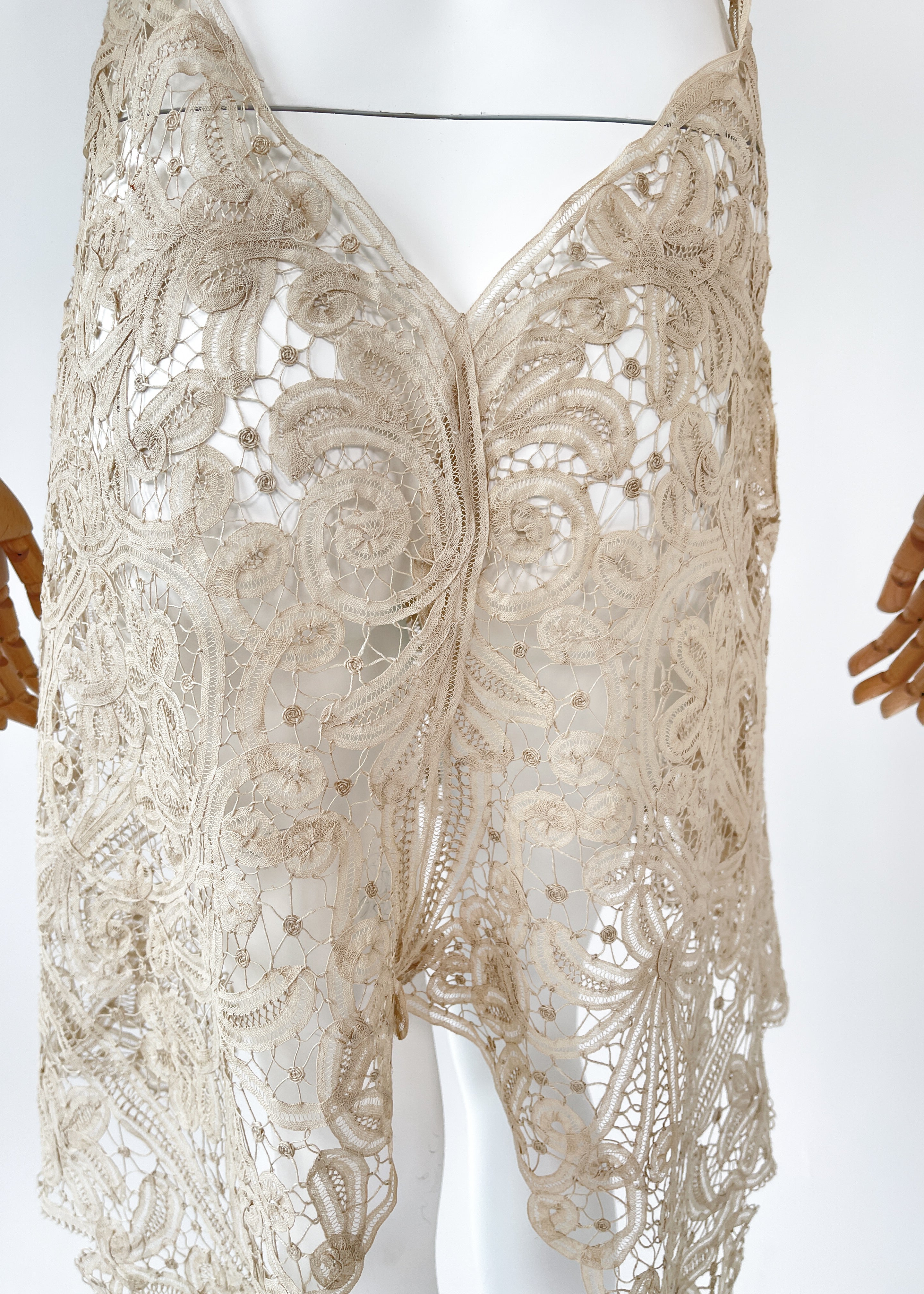 Reworked Antique Lace Halter Dress