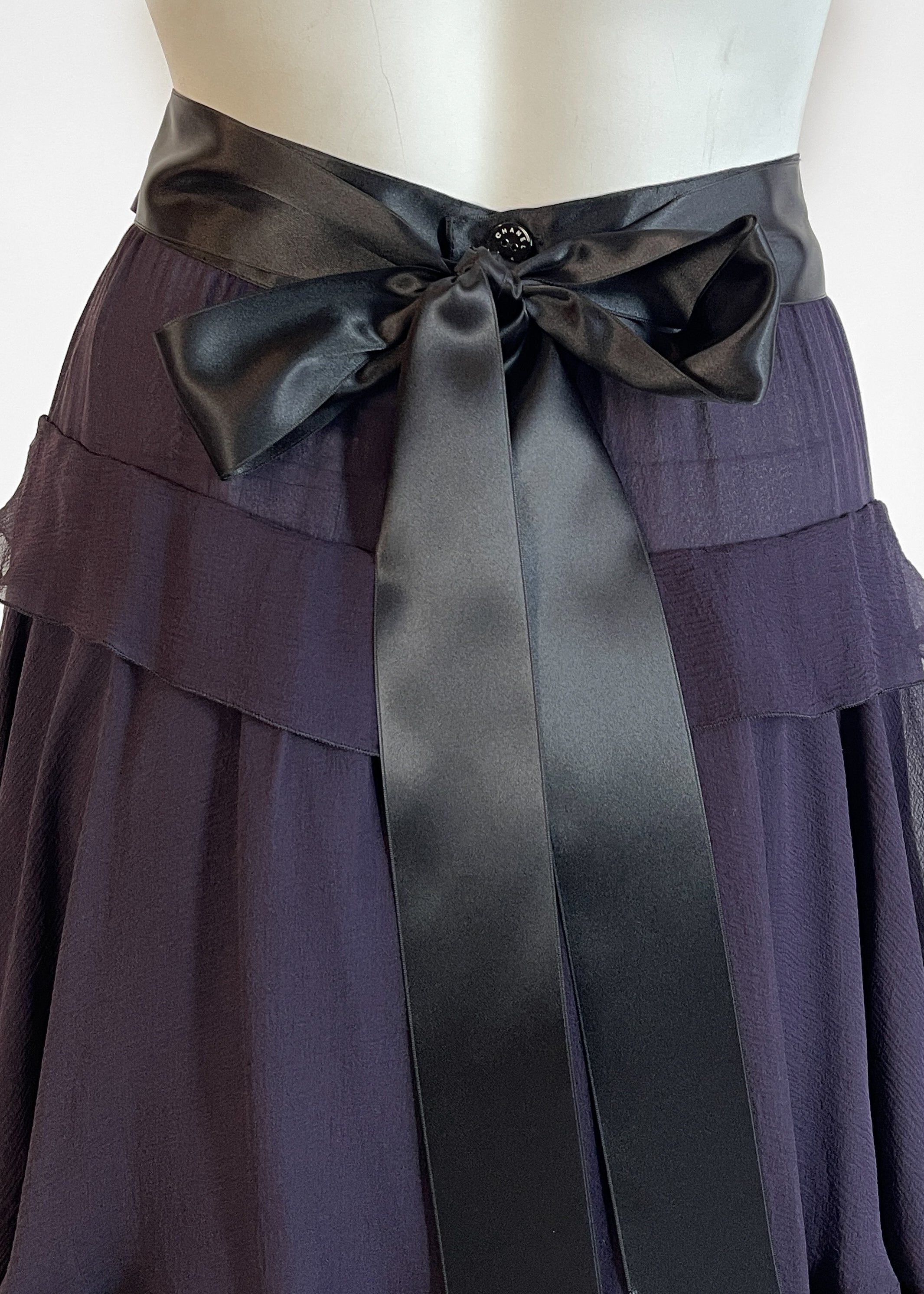 Chanel Silk Chiffon Tiered Skirt Fall 2003