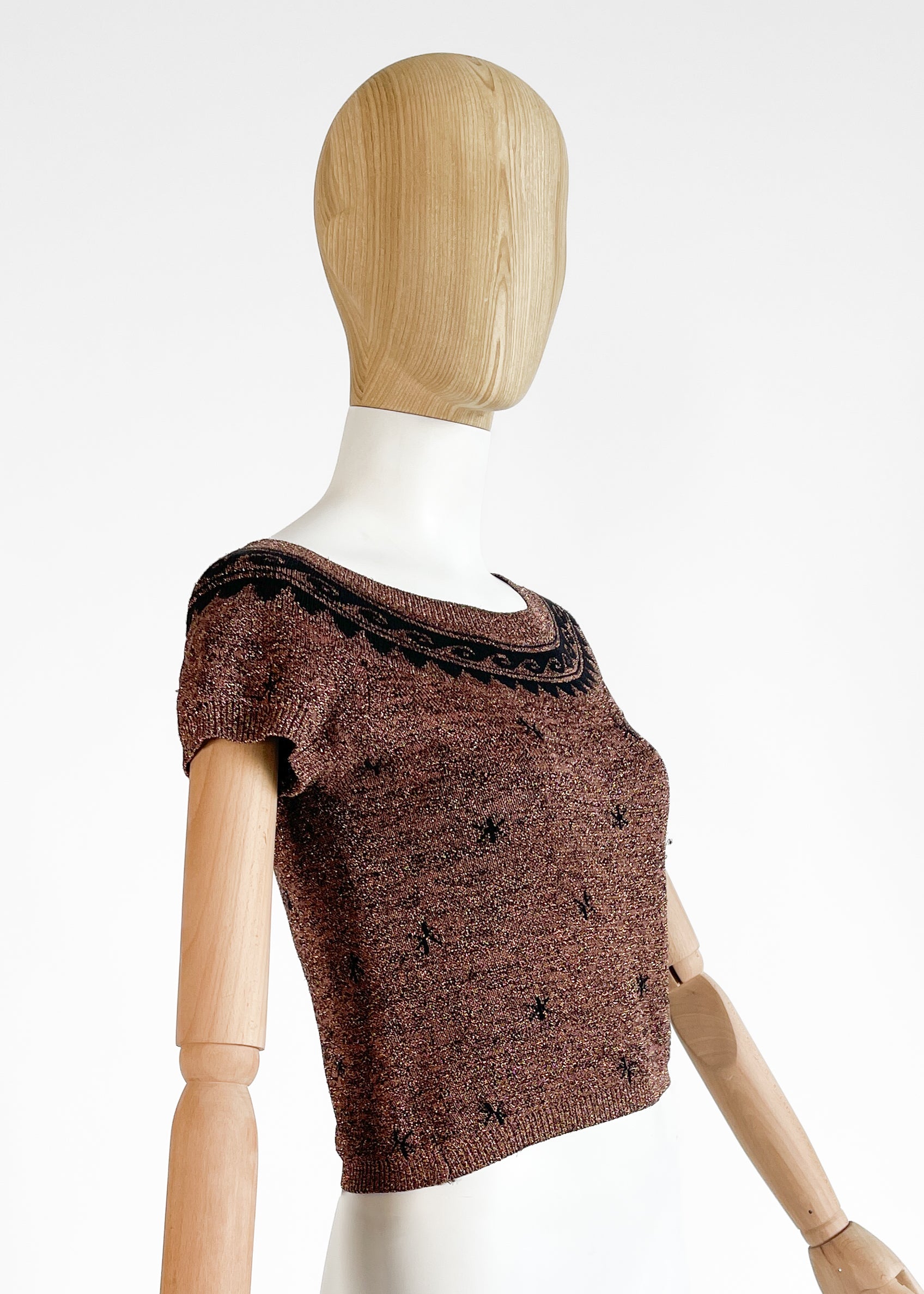 Chantal Thomass Metallic Knit Sweater Spring 1990