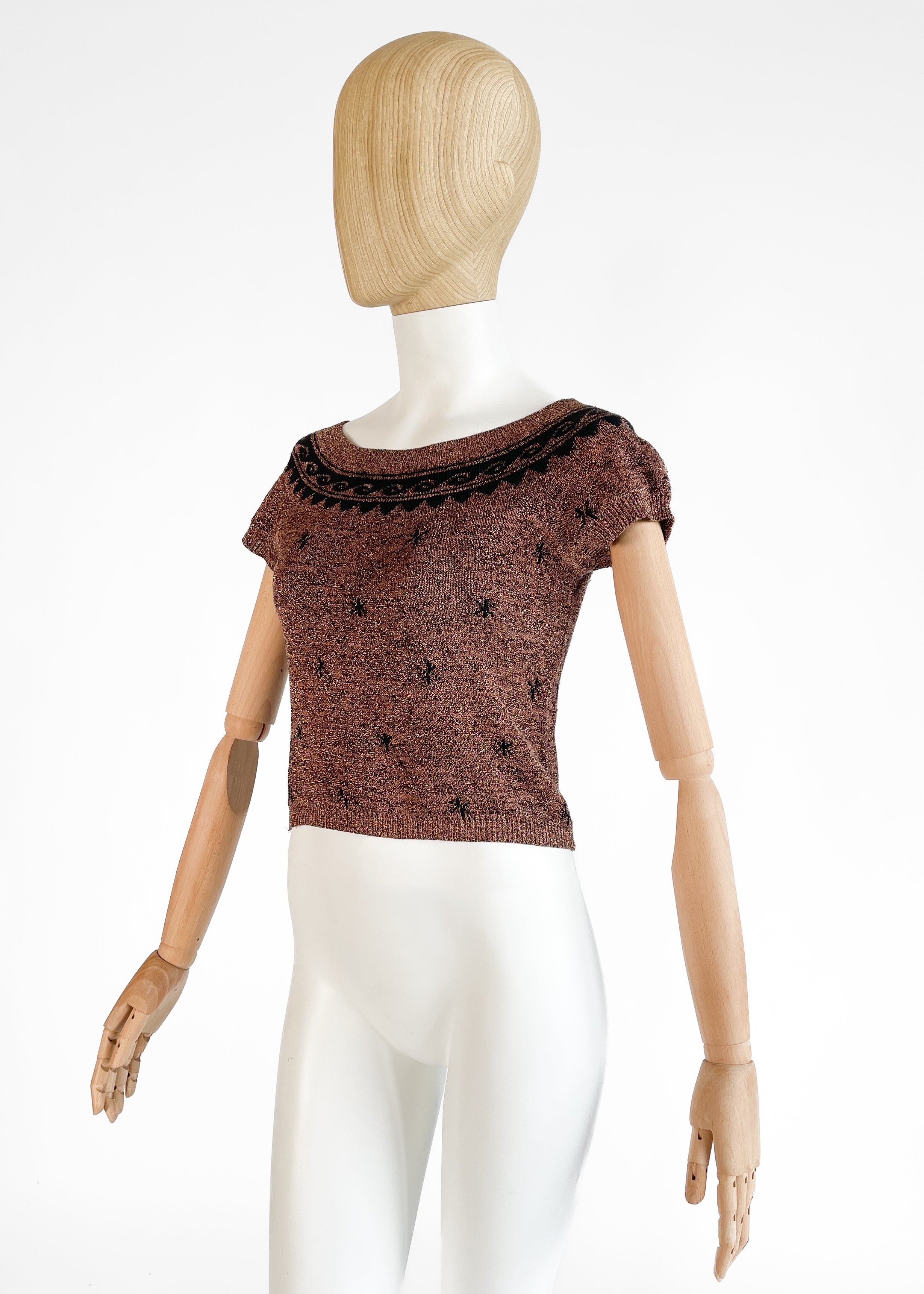 Chantal Thomass Metallic Knit Sweater Spring 1990