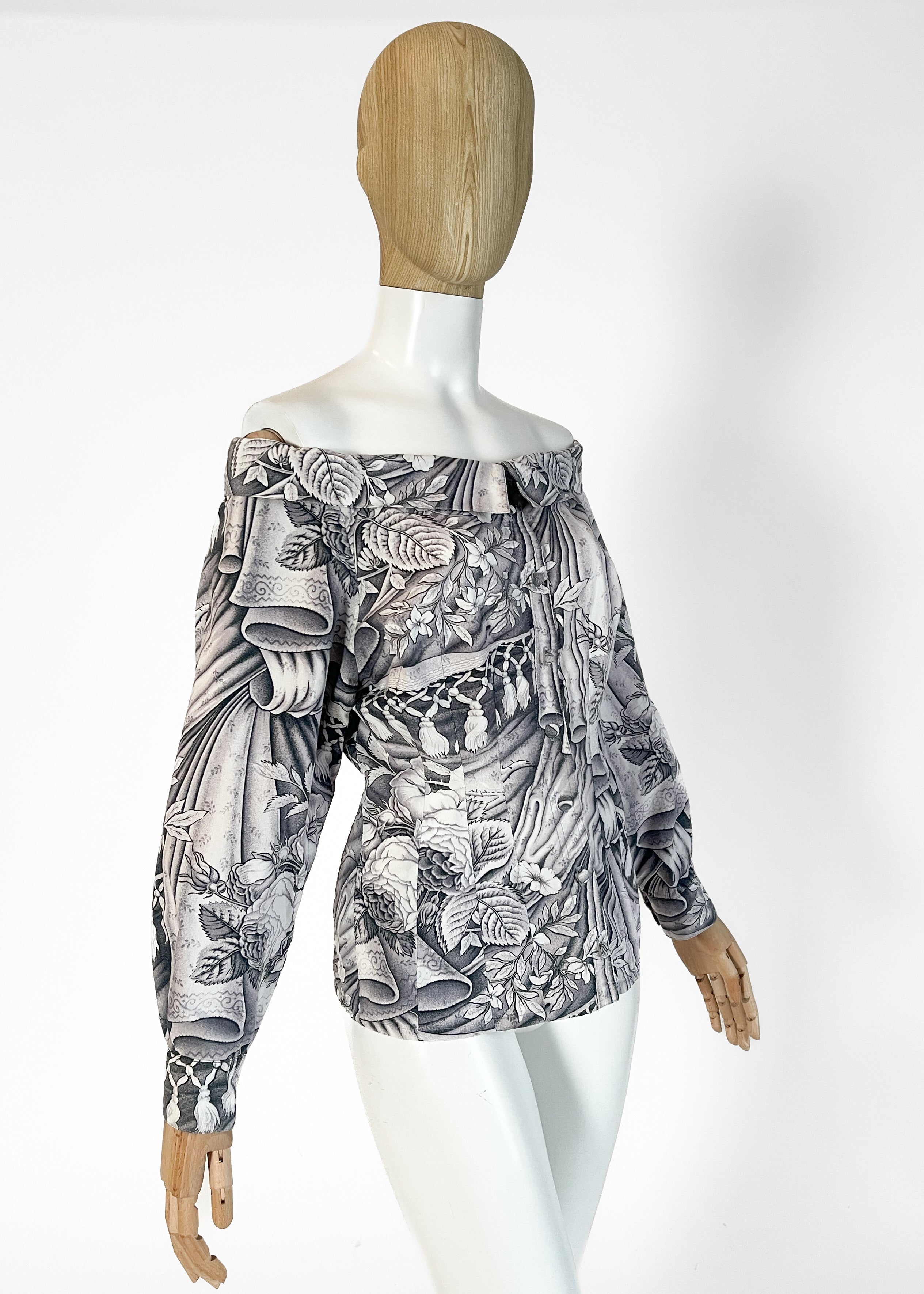 Chantal Thomass Engraving Print Shirt Spring 1989