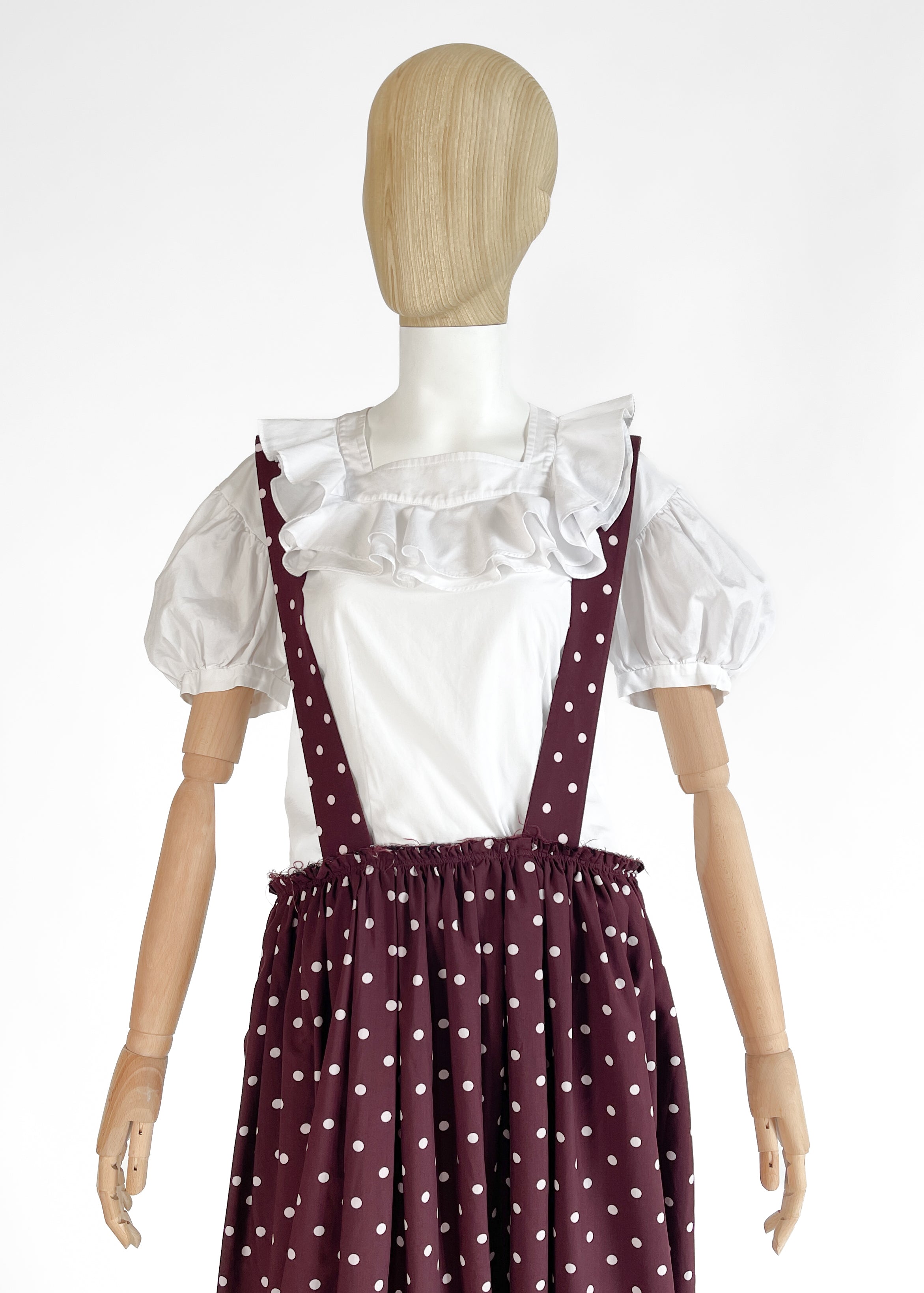 Comme des Garçons White Cotton Ruffle Blouse