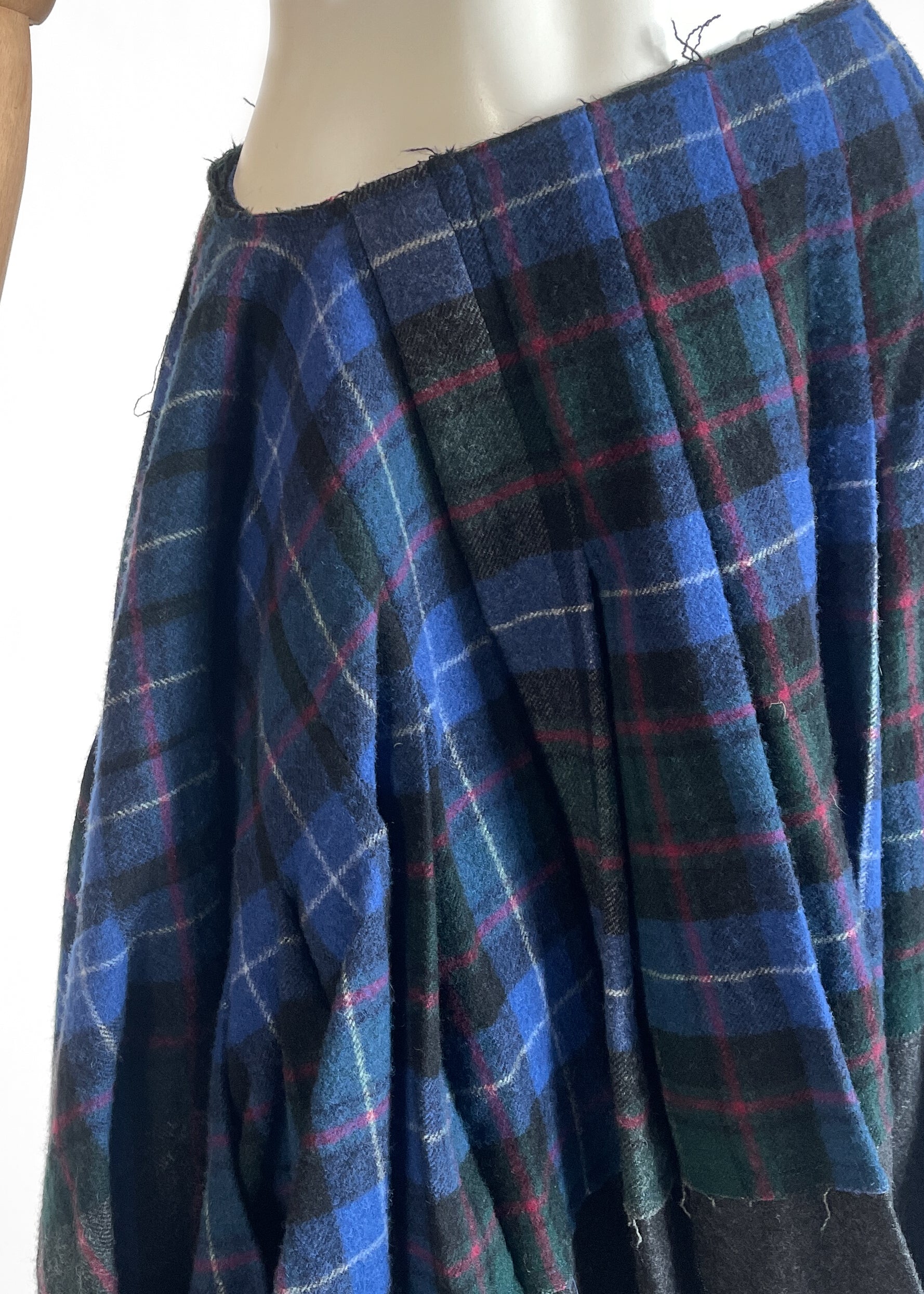 Vintage Comme des Garçons Wool Plaid Skirt Fall 2003