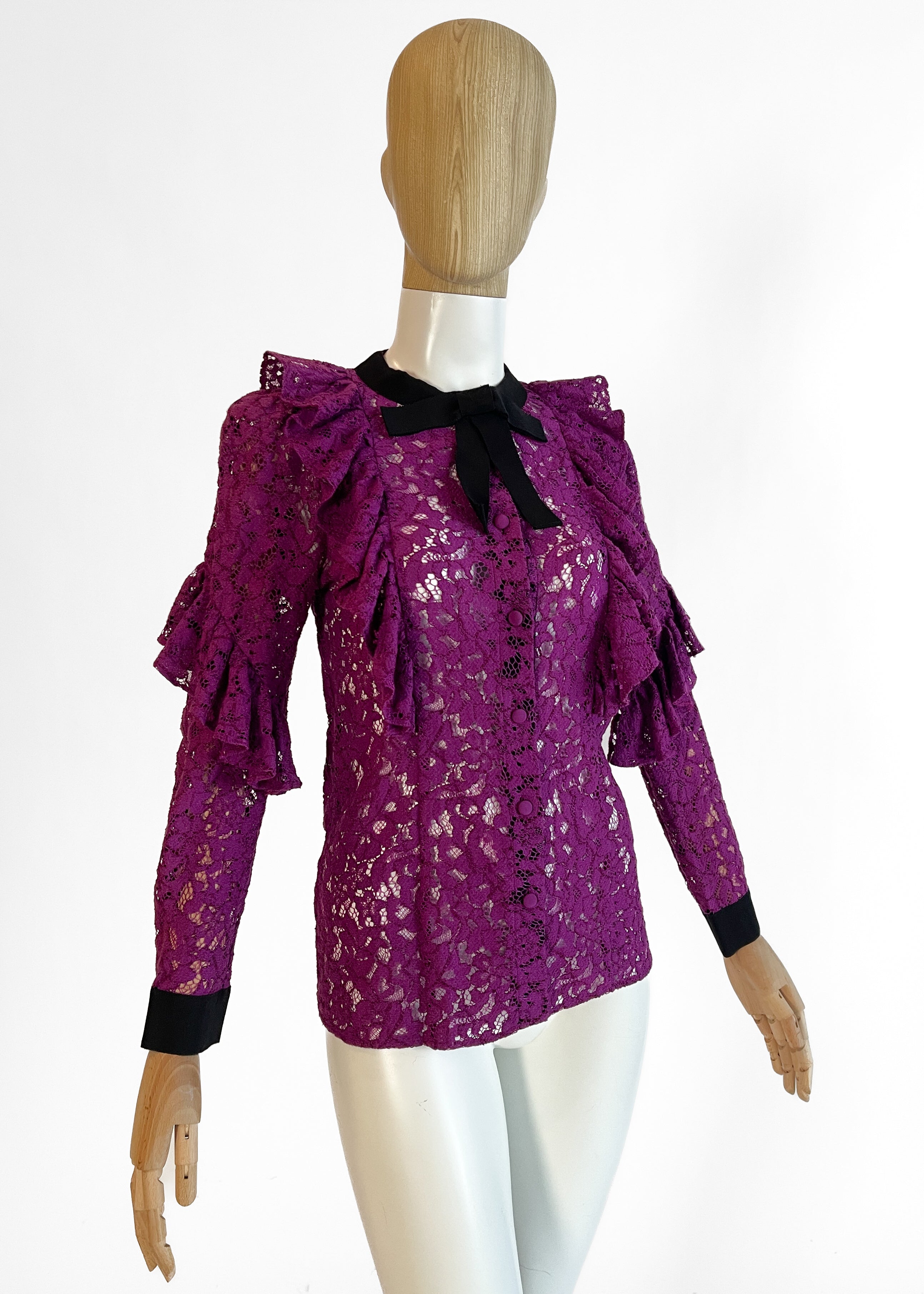 Gucci Lace and Ruffle Shirt Alessandro Michele