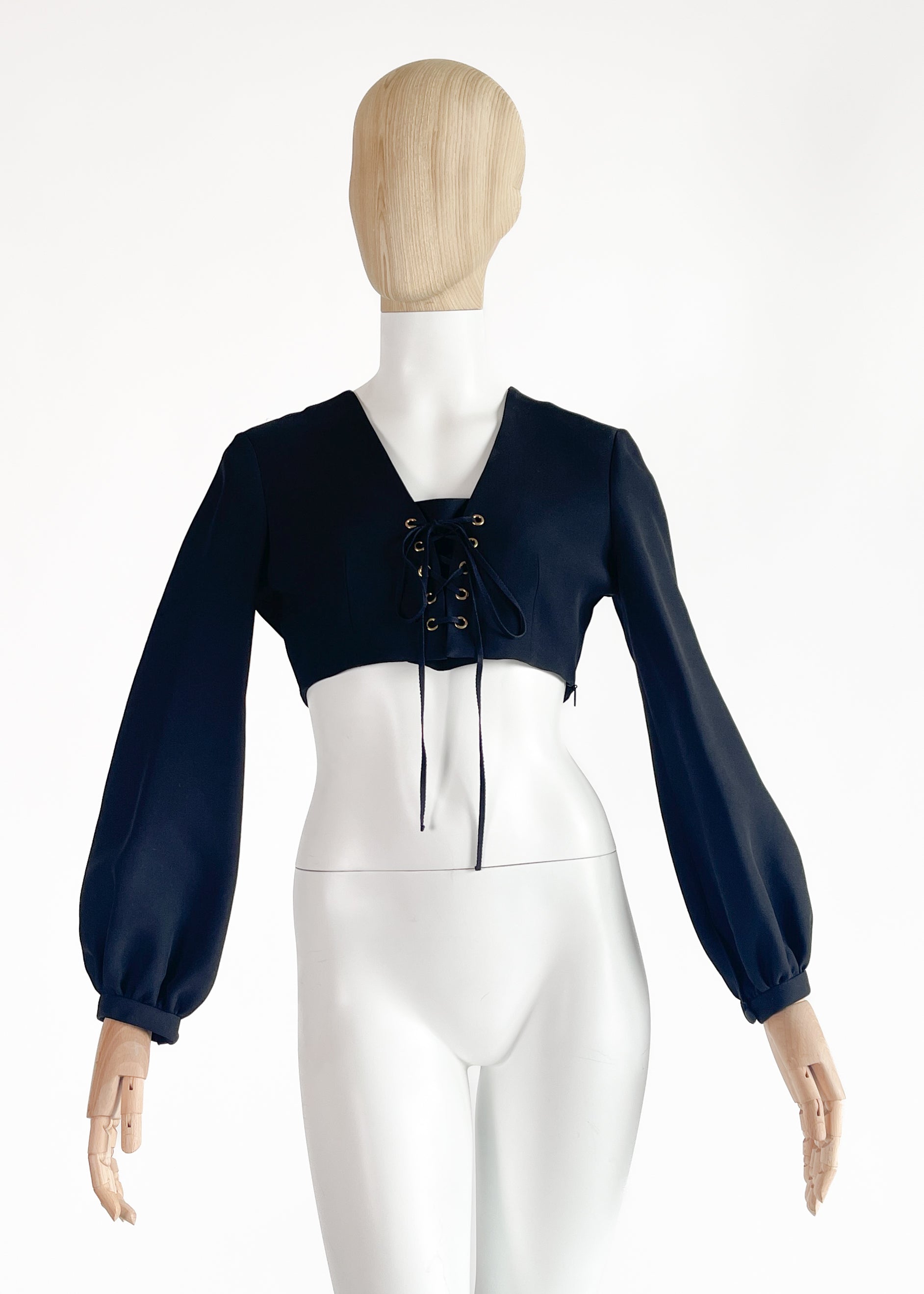 Gucci 2021 Cropped Lace Up Top