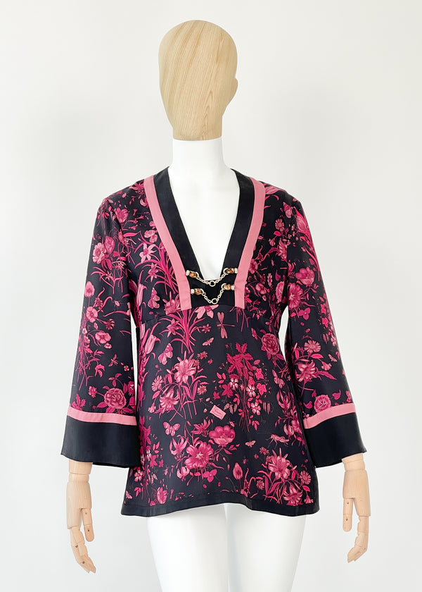 Gucci Silk Flora Tunic Shirt 2007 - Raleigh Vintage