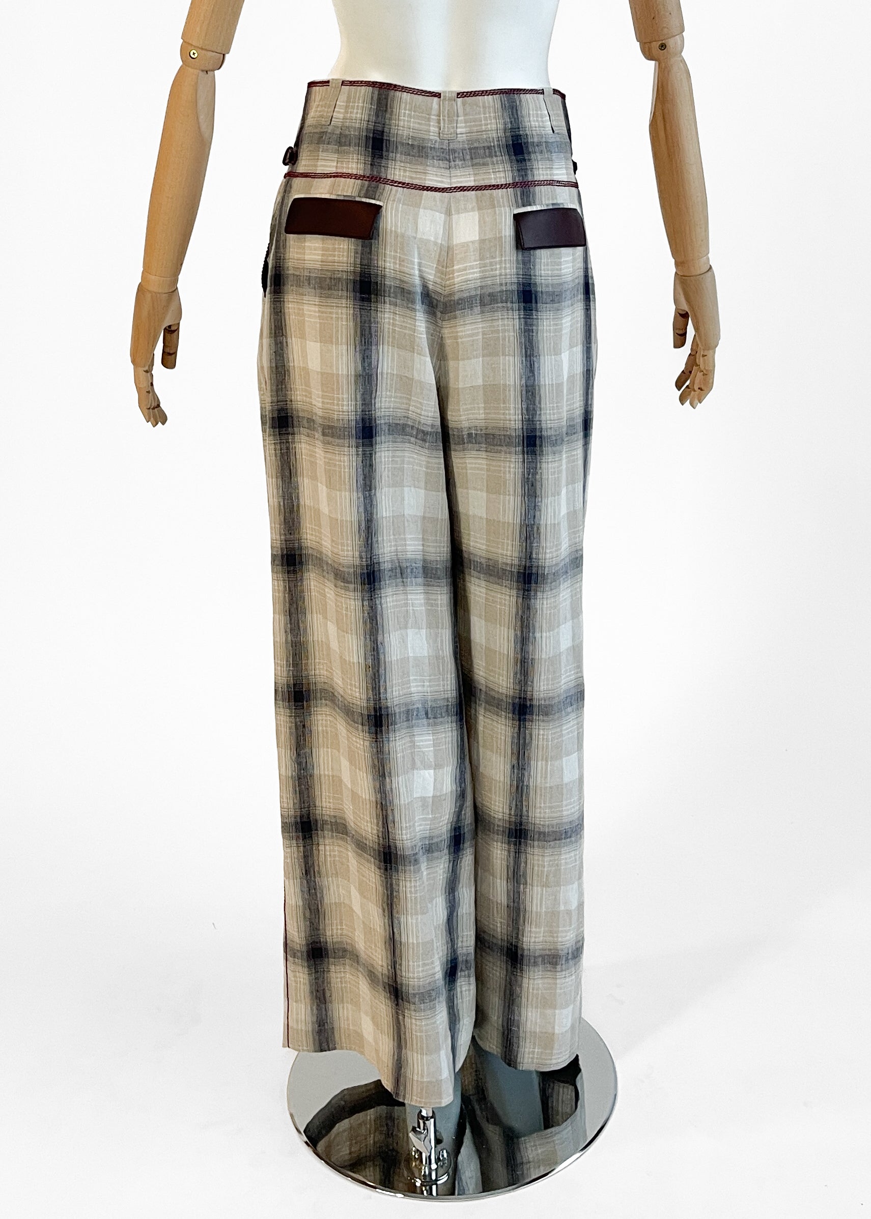 Hermès Plaid Linen Pants Spring 2018
