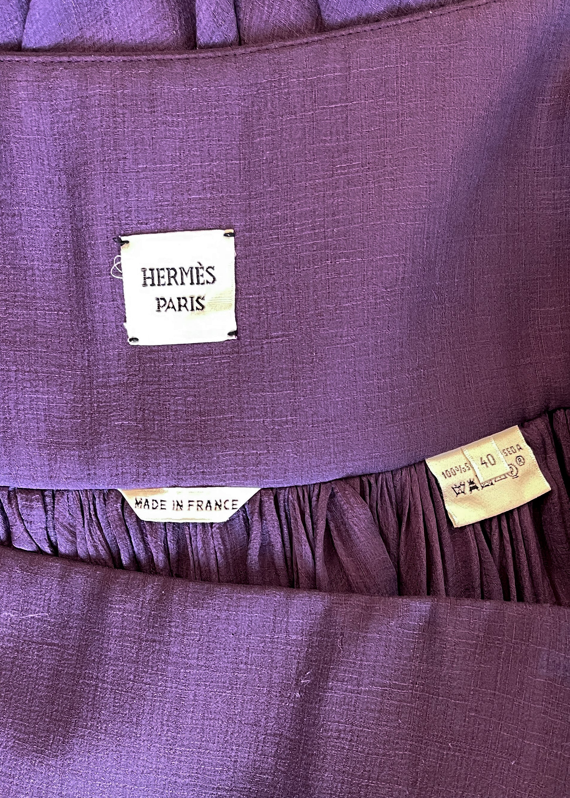 Hermès Purple Silk Chiffon Skirt Spring 2008