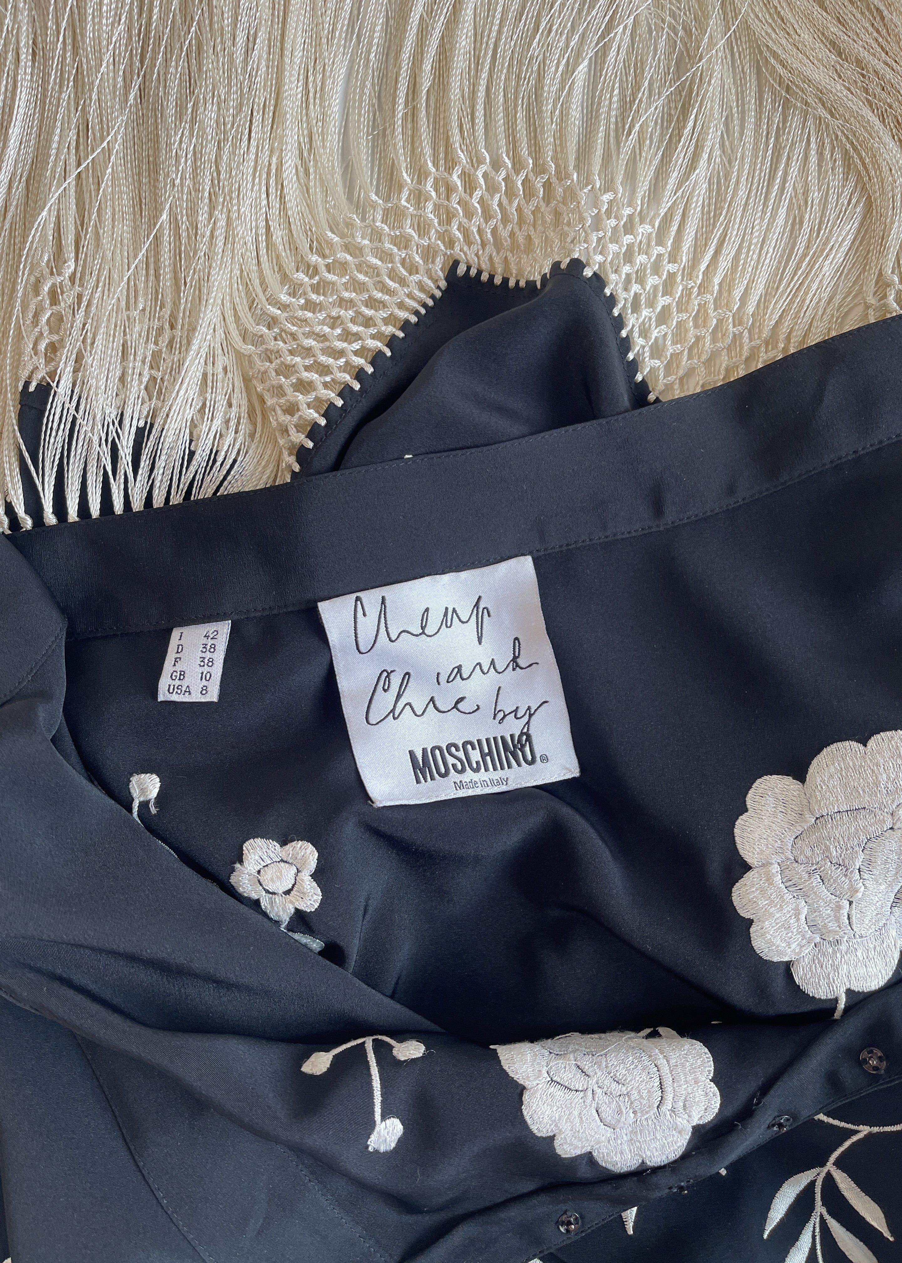 Moschino Embroidered Fringed Skirt