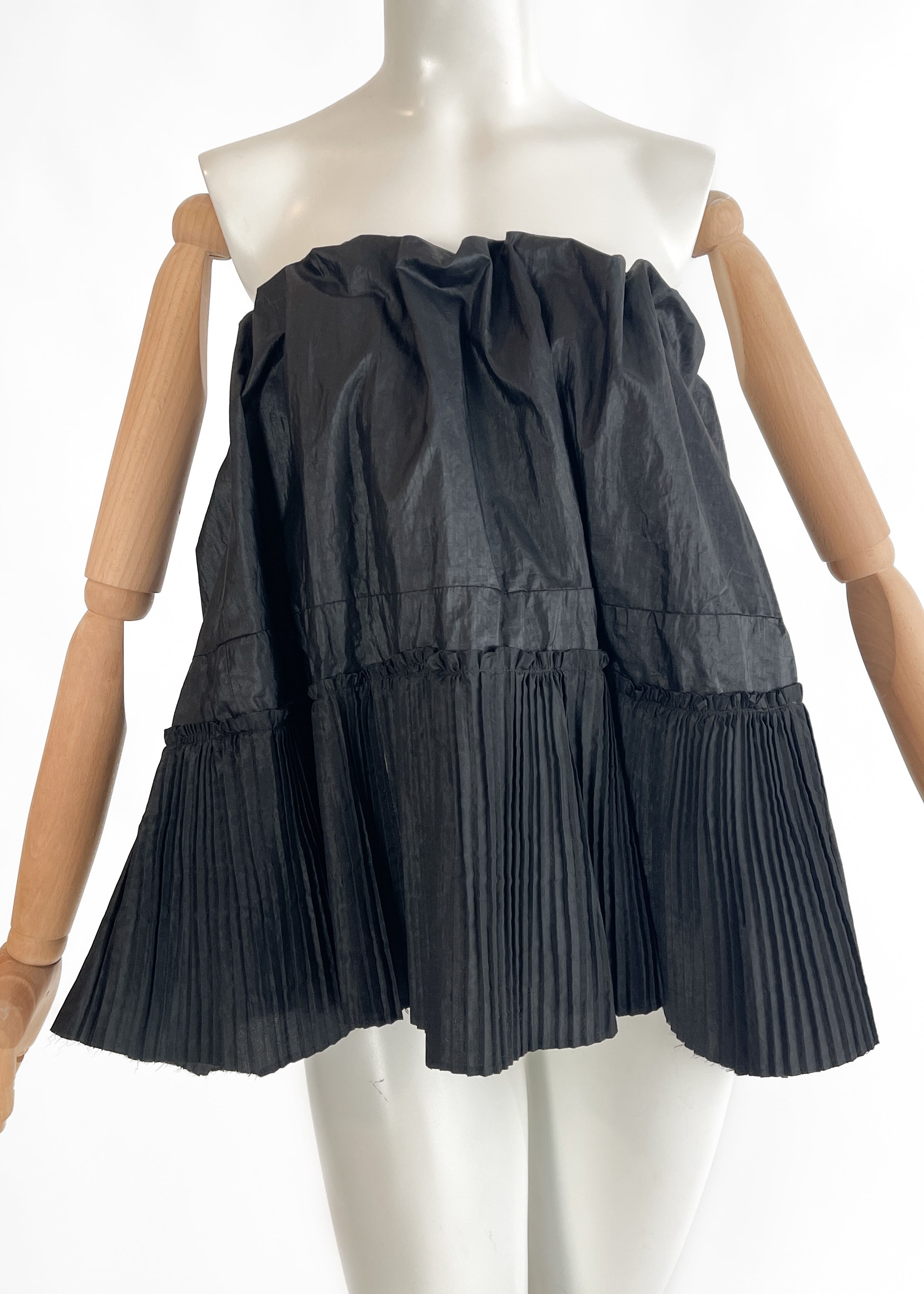 REworked Antique Silk Taffeta Strapless Top