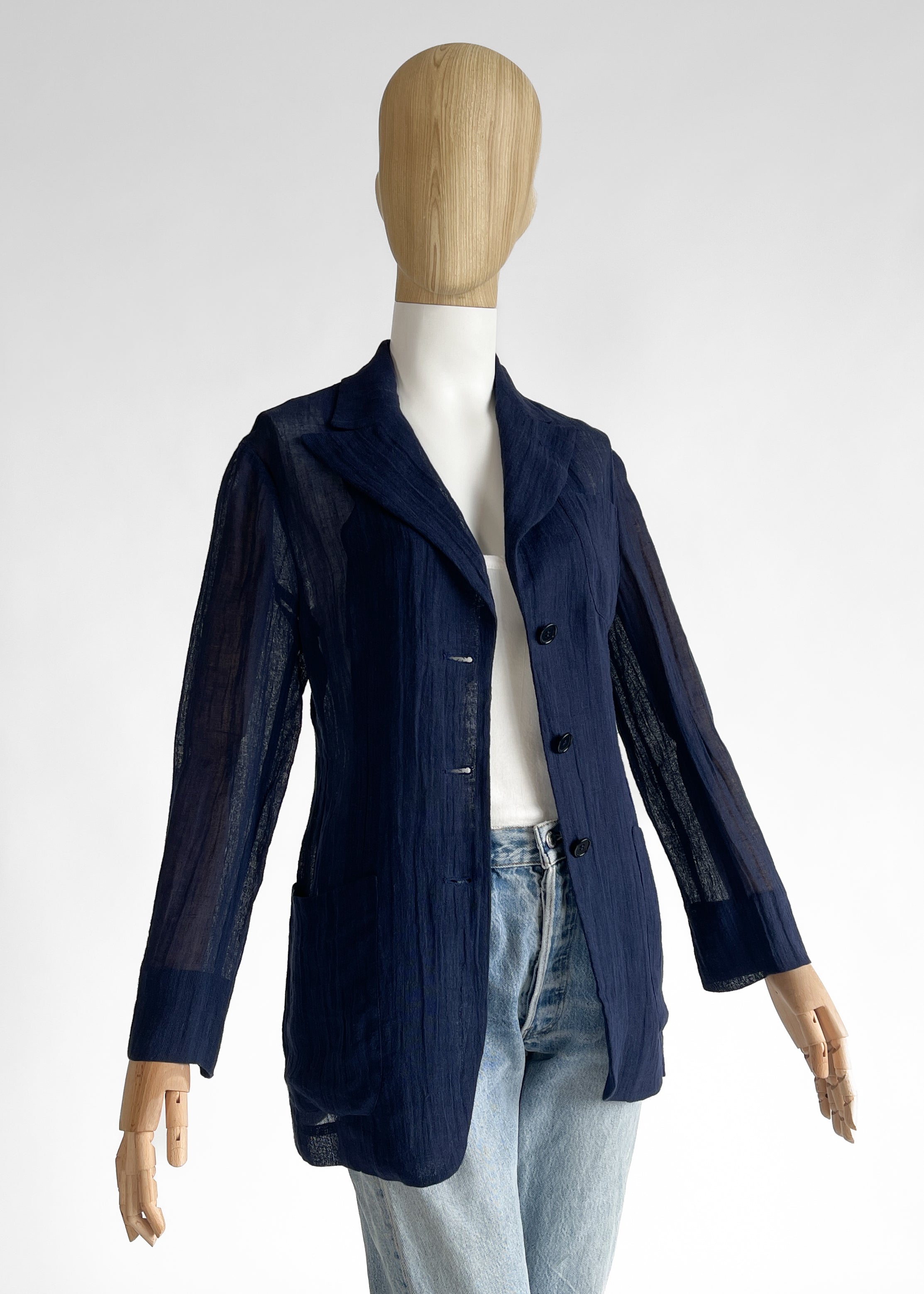 Romeo Gigli Sheer Linen Blazer