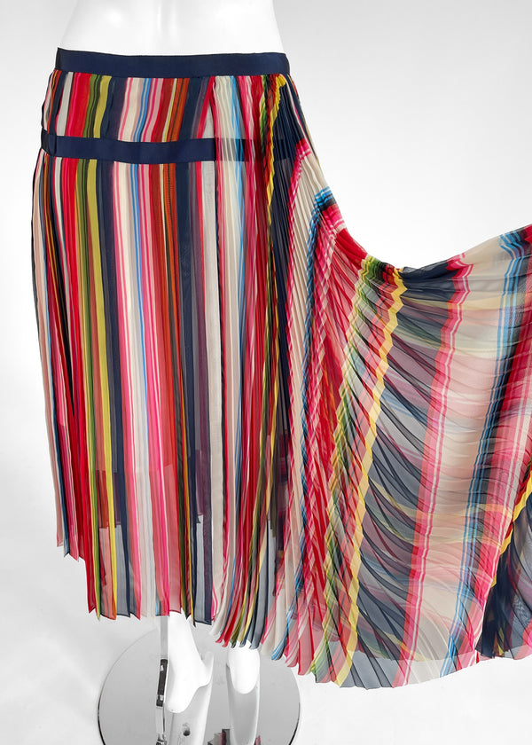 Sacai Striped Pleated Skirt - Raleigh Vintage