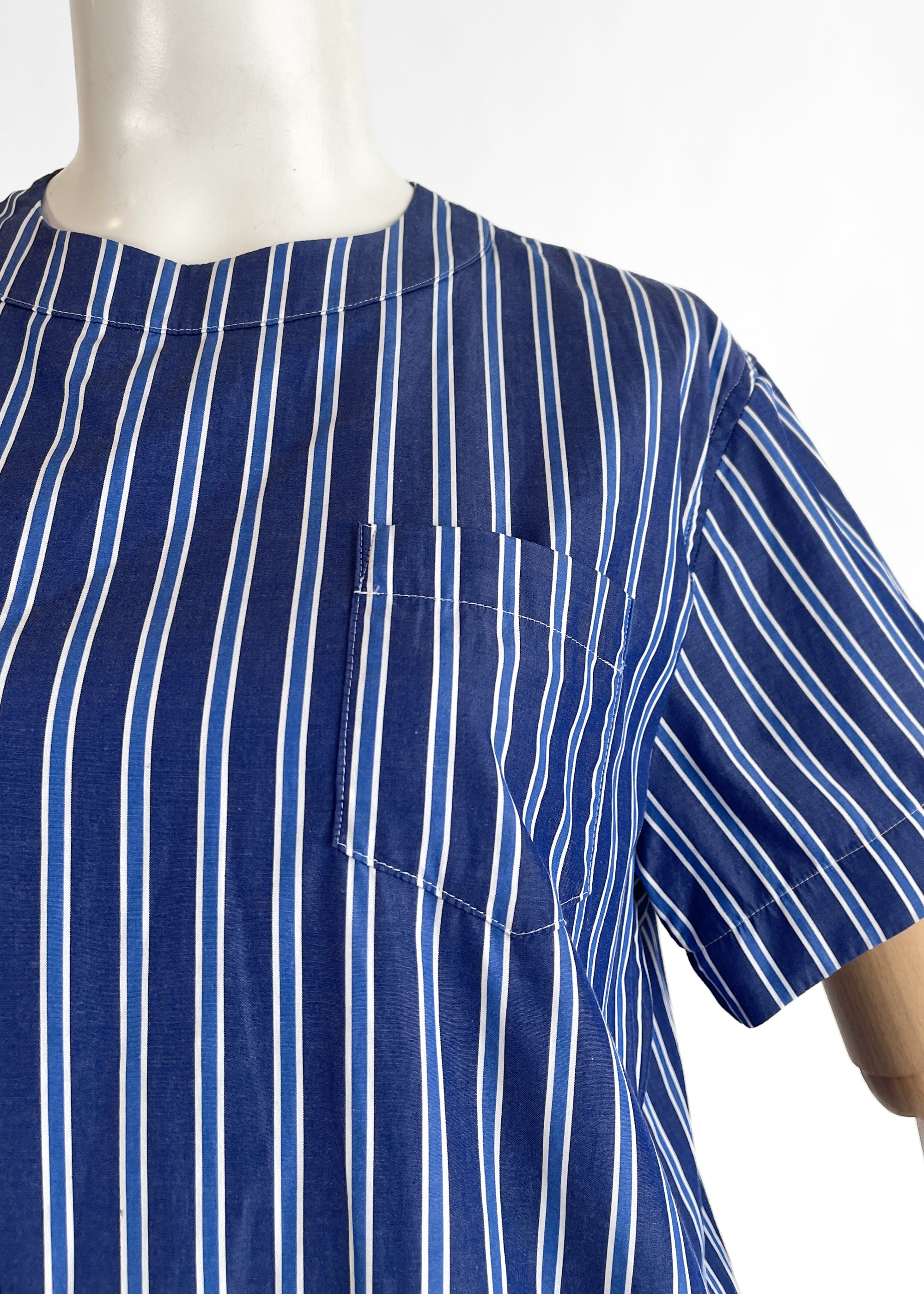 Sacai Striped Cotton Mini Dress