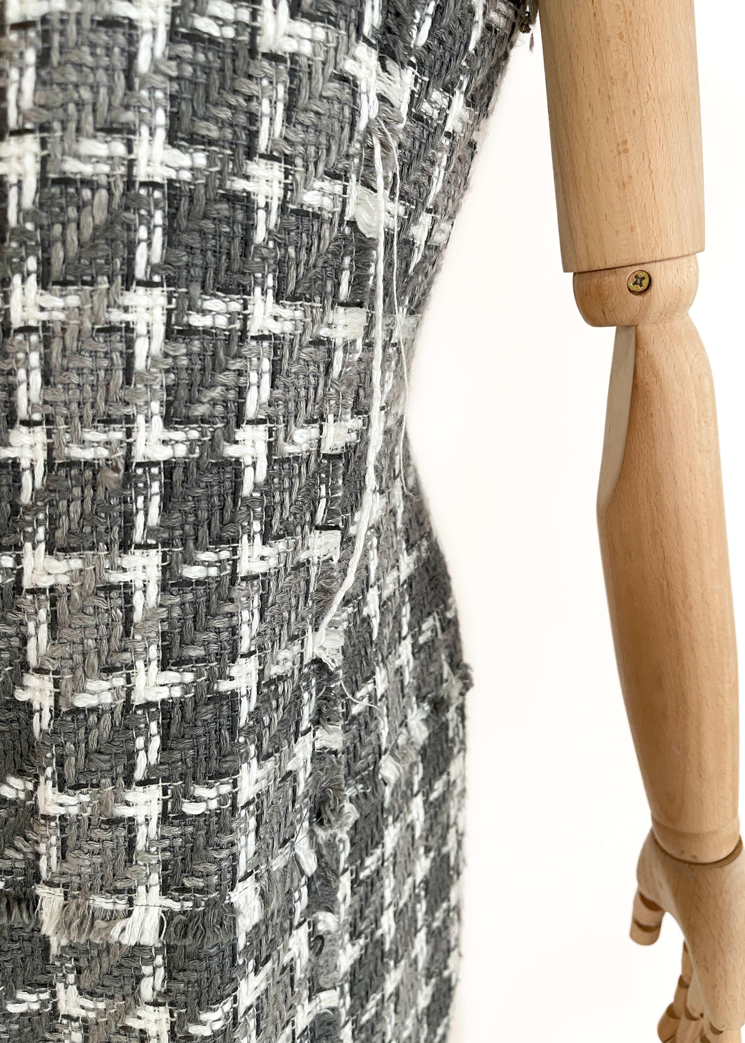 Thom Browne Frayed Tweed Midi Dress