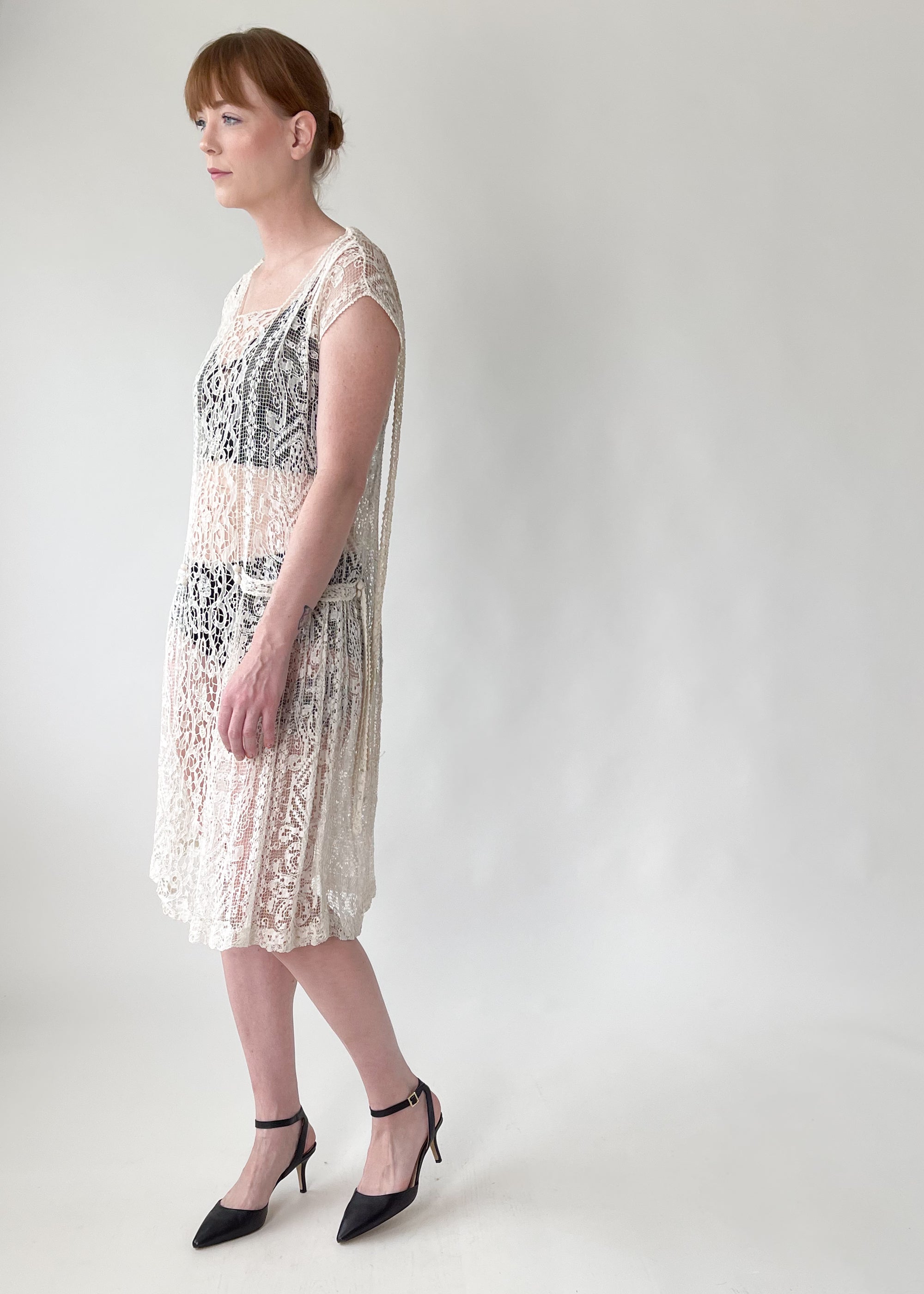 Vintage 1920s Net and Lace Dress