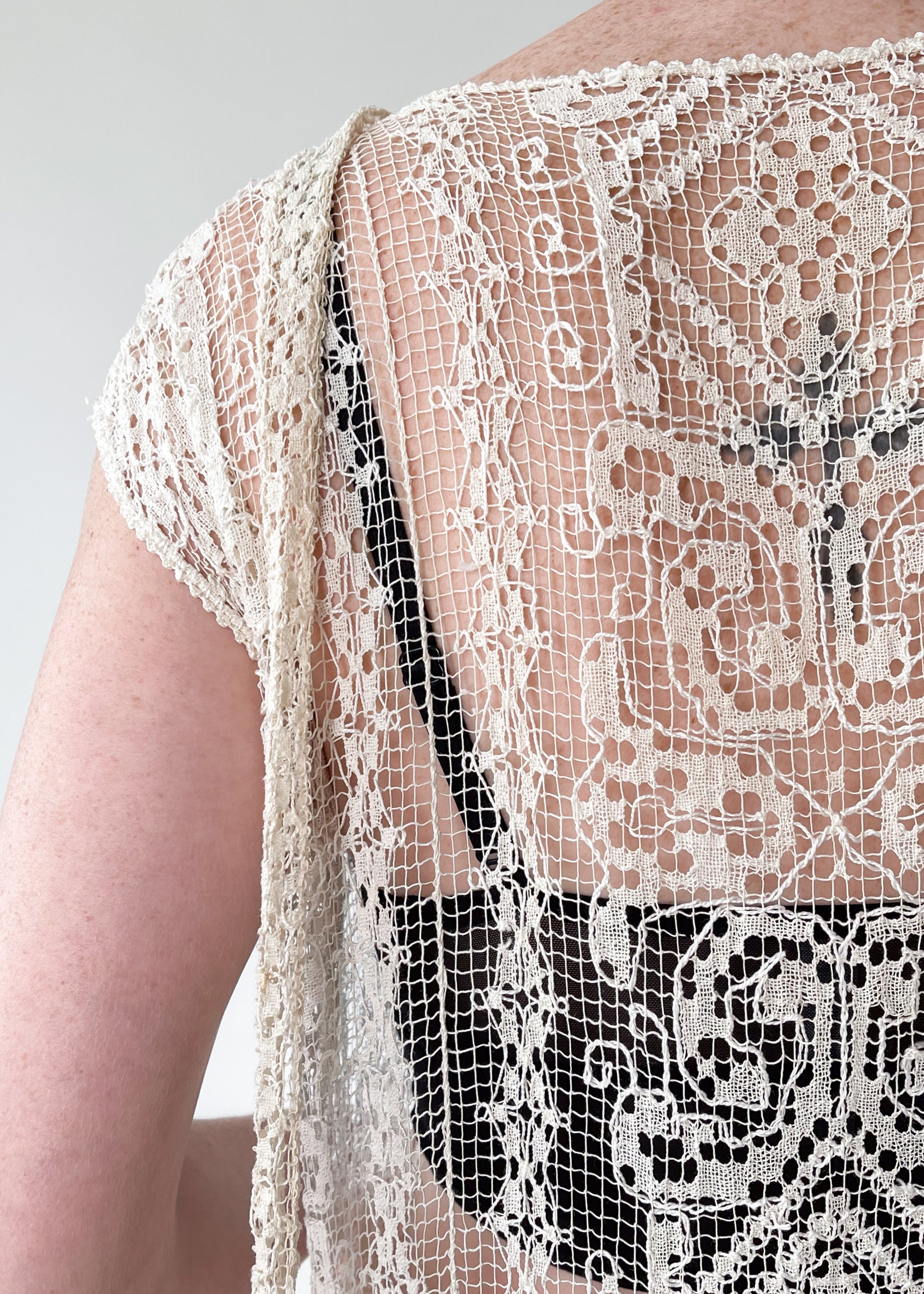 Vintage 1920s Net and Lace Dress
