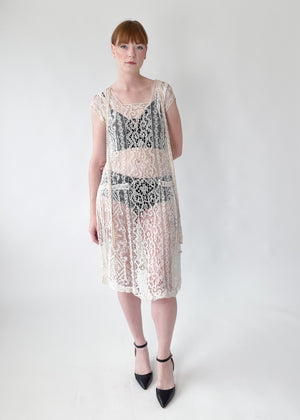 Vintage 1920s Net and Lace Dress