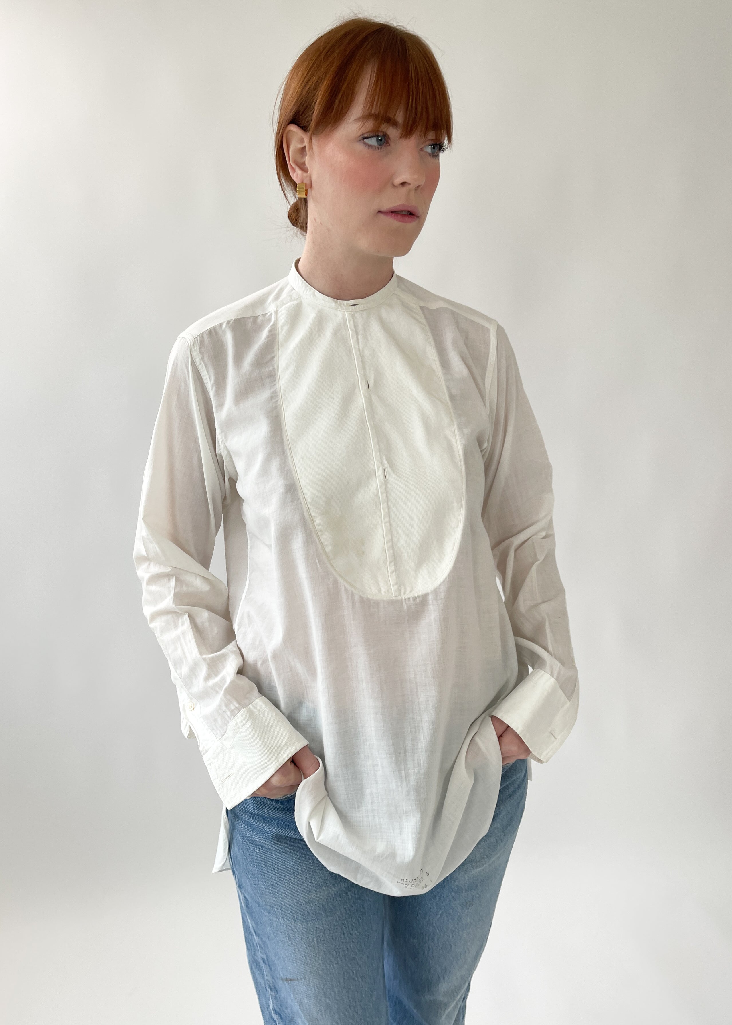Antique Menswear Open-Back Tuxedo Shirt